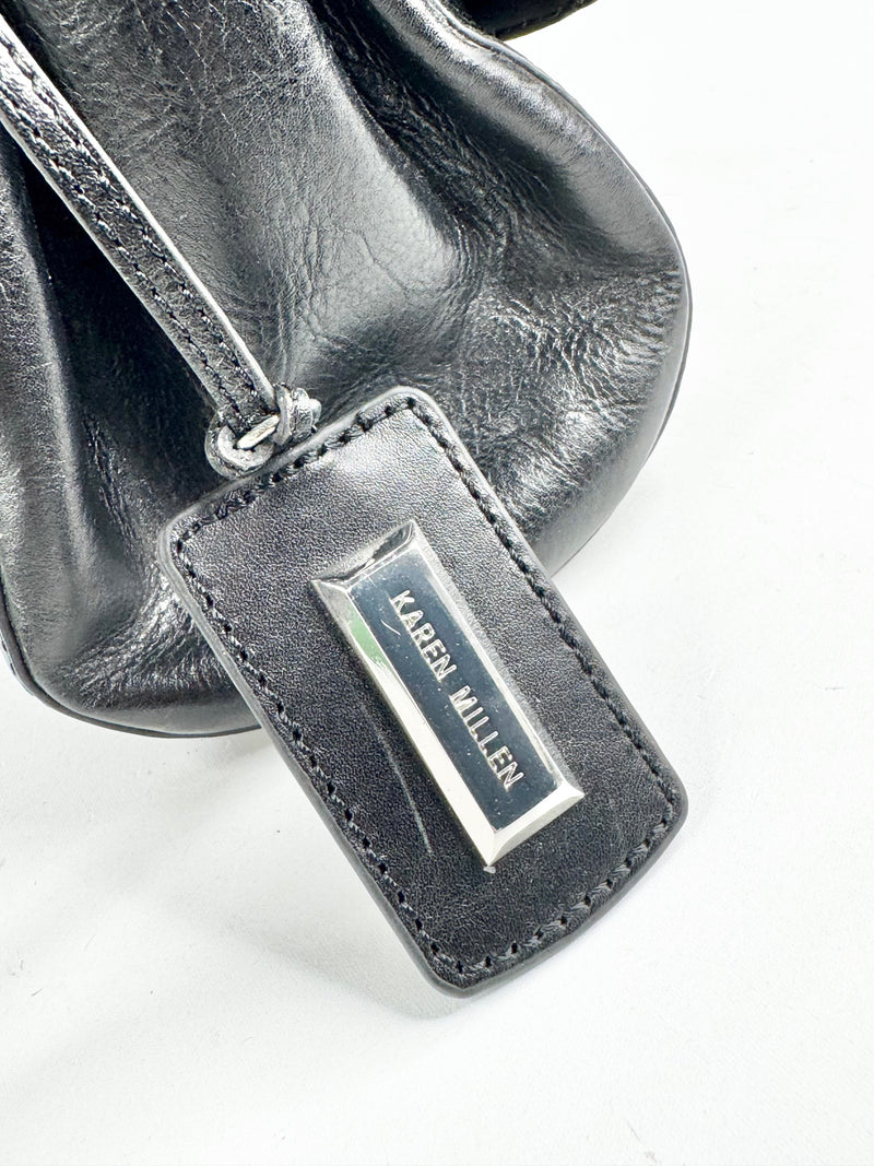 Karen Millen Black Leather Cross Body Bag NWT