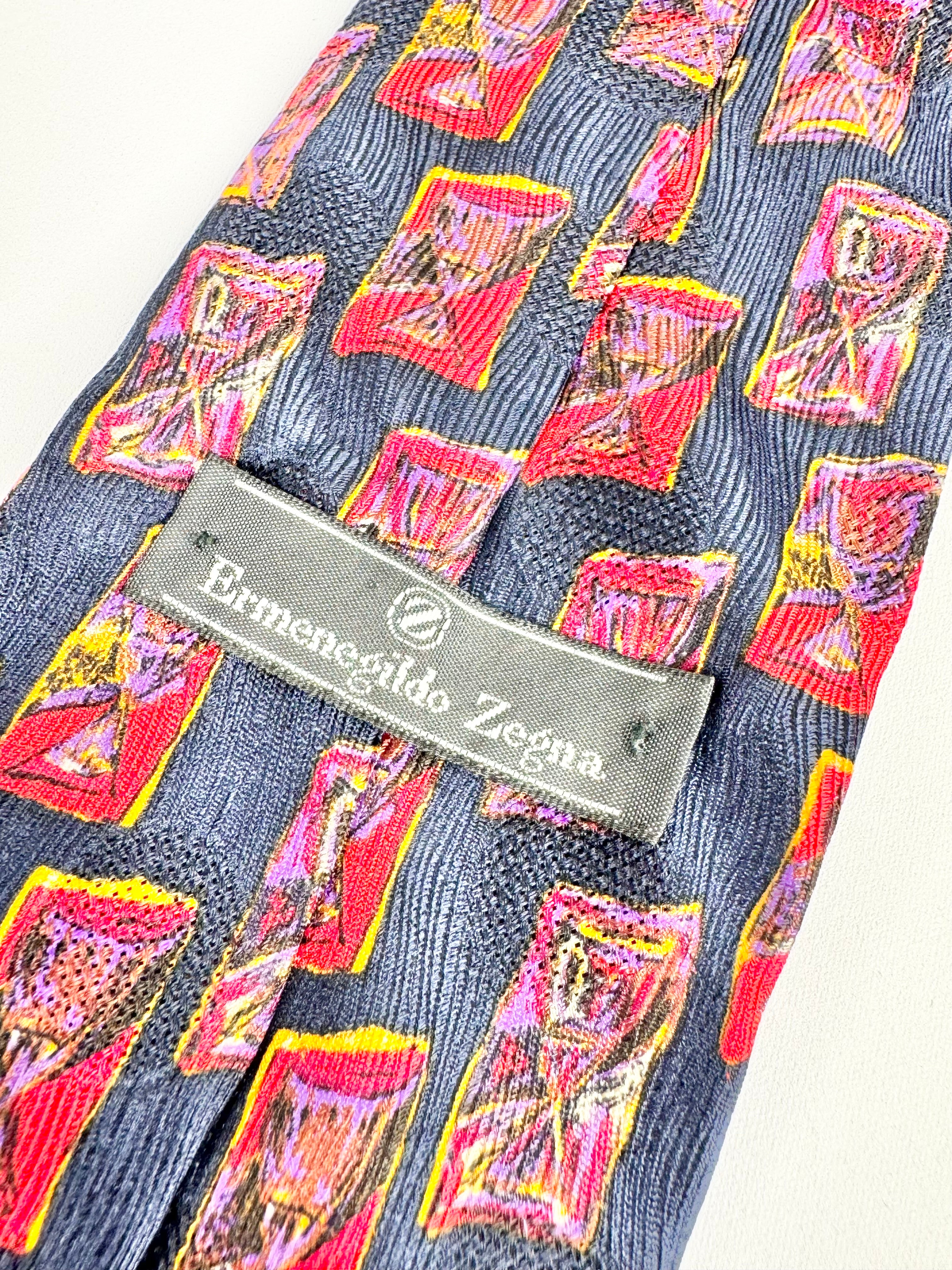 Vintage 90s Ermenegildo Zegna Chalice Patterned Tie
