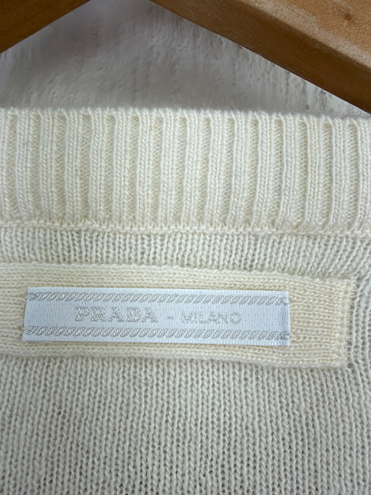 Prada 2013 Cream & Navy Striped Wool & Cashmere Sweater - 50