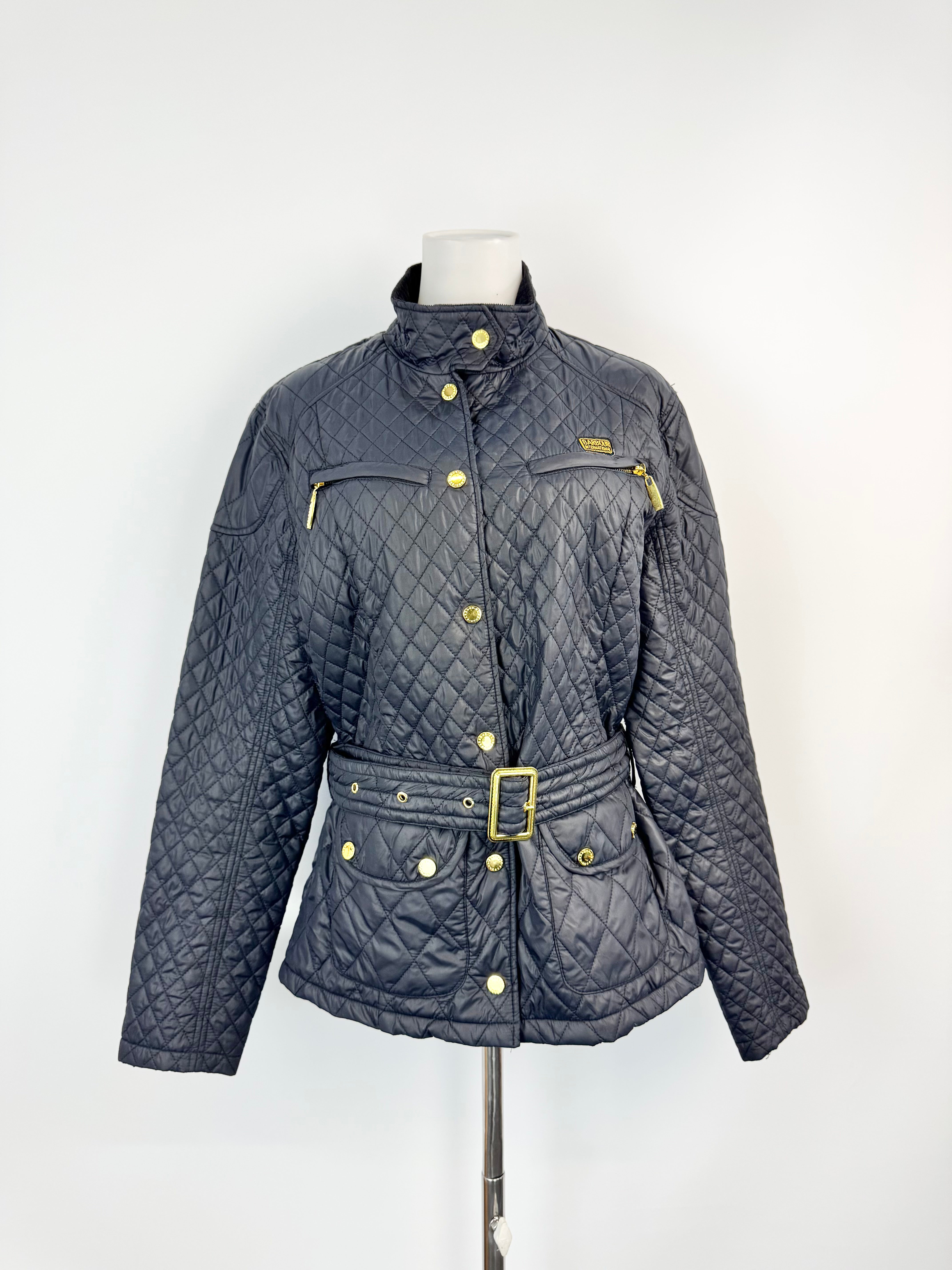 Barbour Black Quilted Belted Jacket - AU12