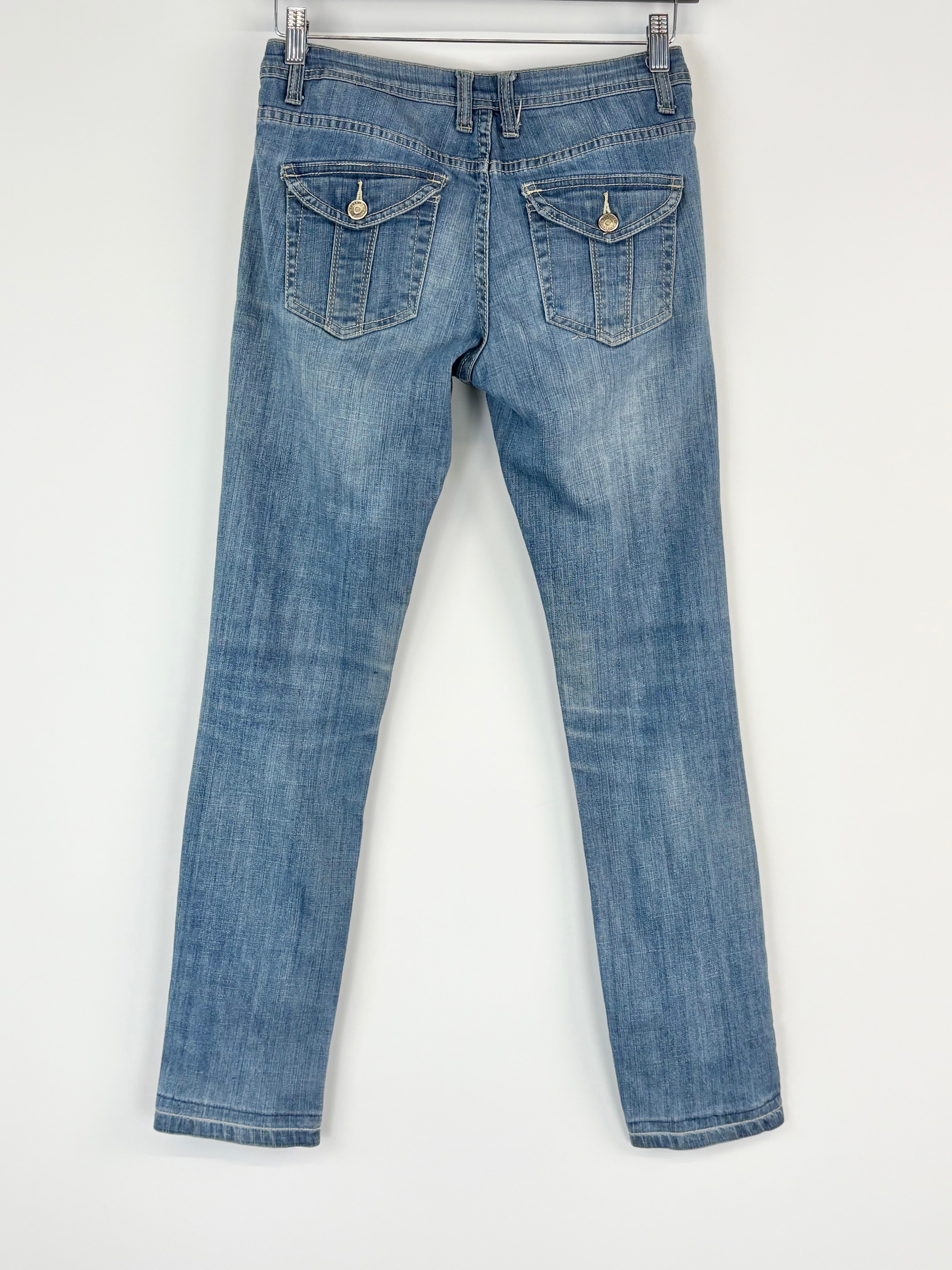 Burberry Brit Blue Wash Buckingham Skinny Leg Jeans - W28