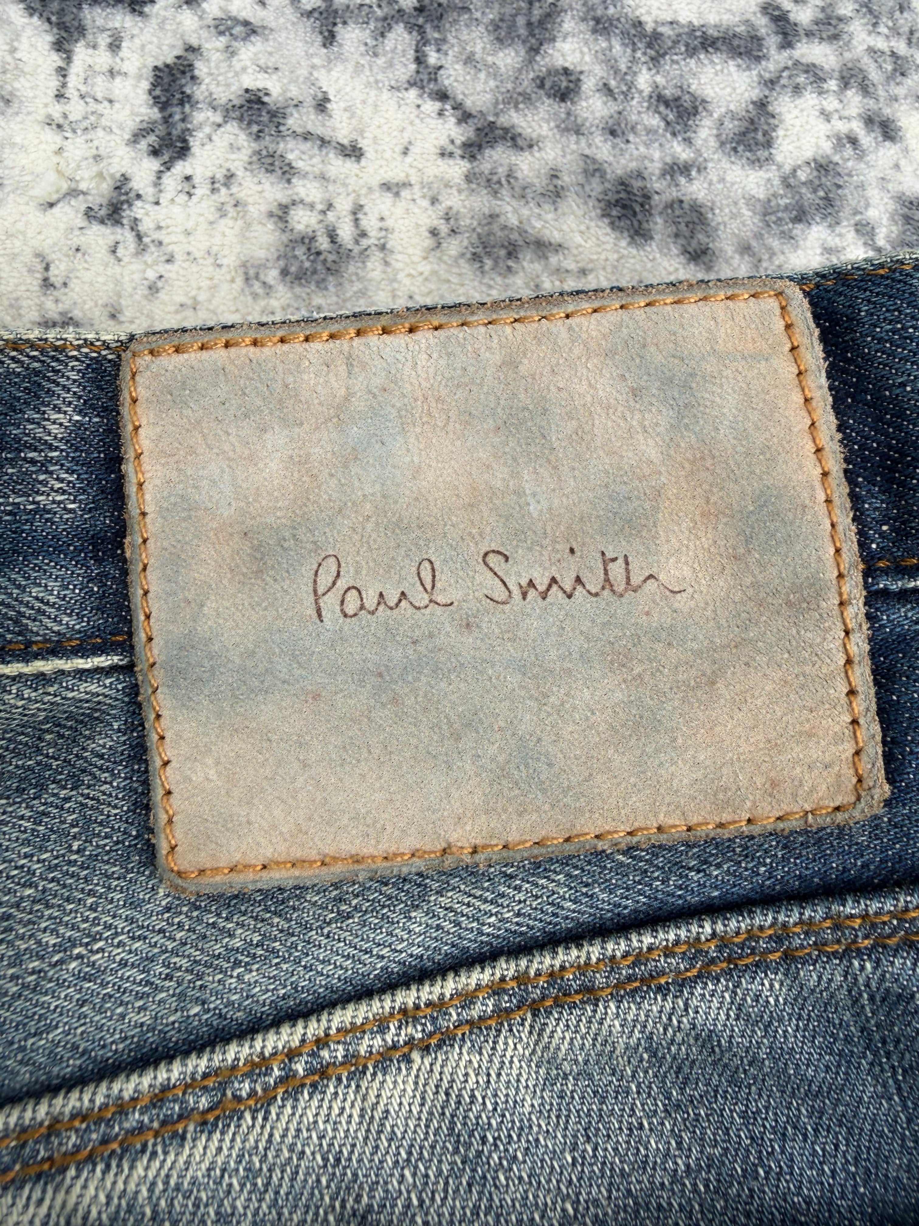 Paul Smith Blue Mid-Wash Denim Tapered Leg Jeans - 34R