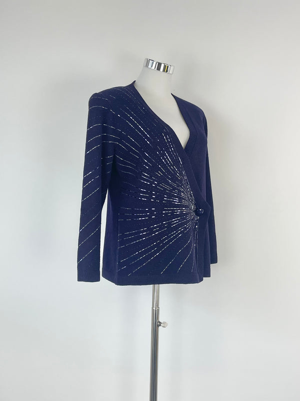 Vintage St. John for Saks Fifth Avenue Deep Violet Cardigan - AU8/10