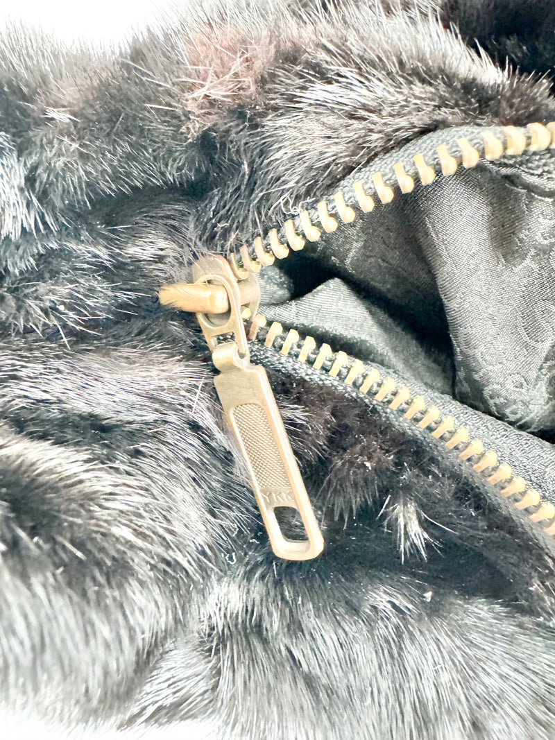 Black Fur Tote Bag