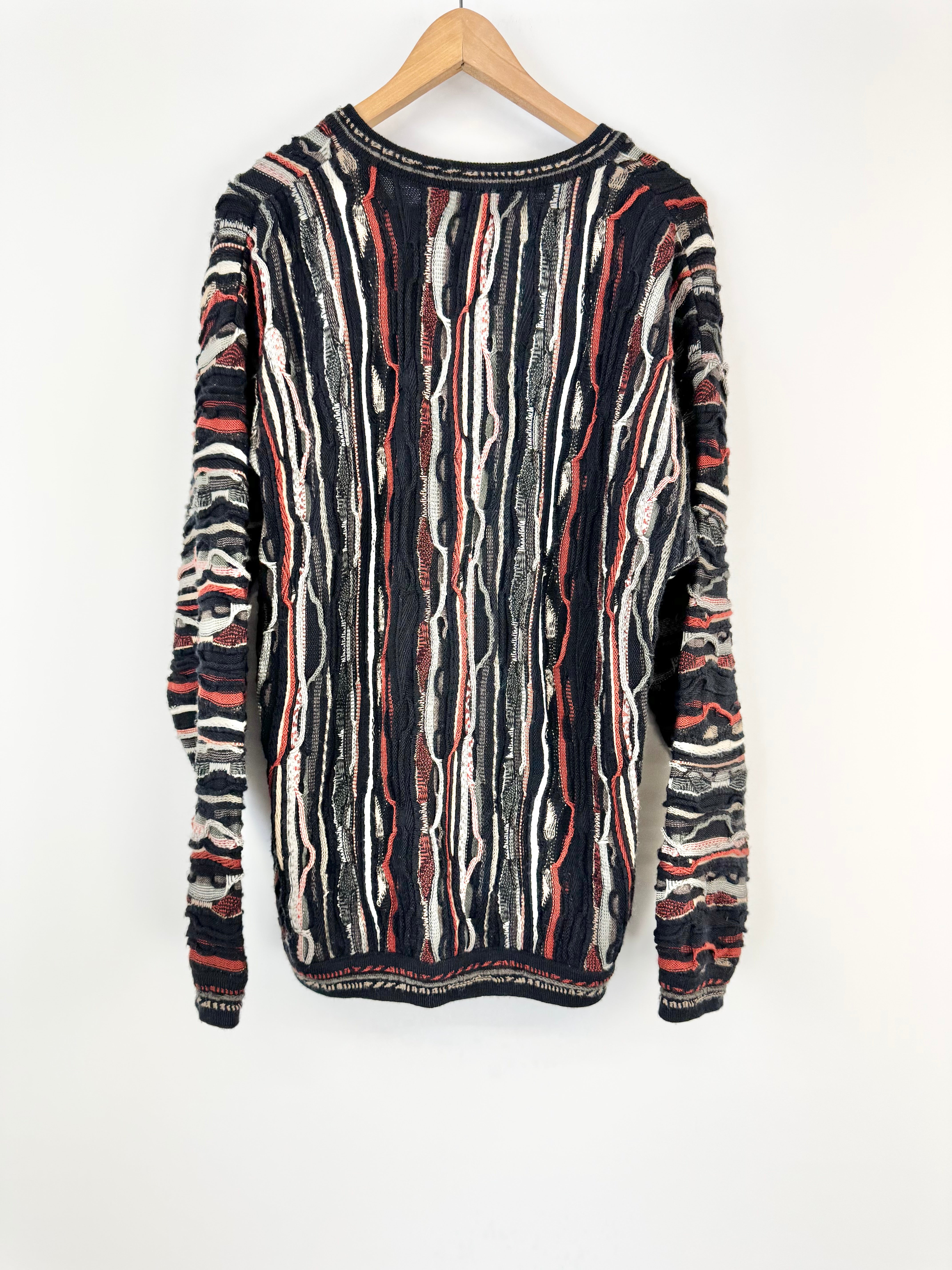 Purely Australian Earthen Tone Merino Wool 3D Texture Sweater - XL