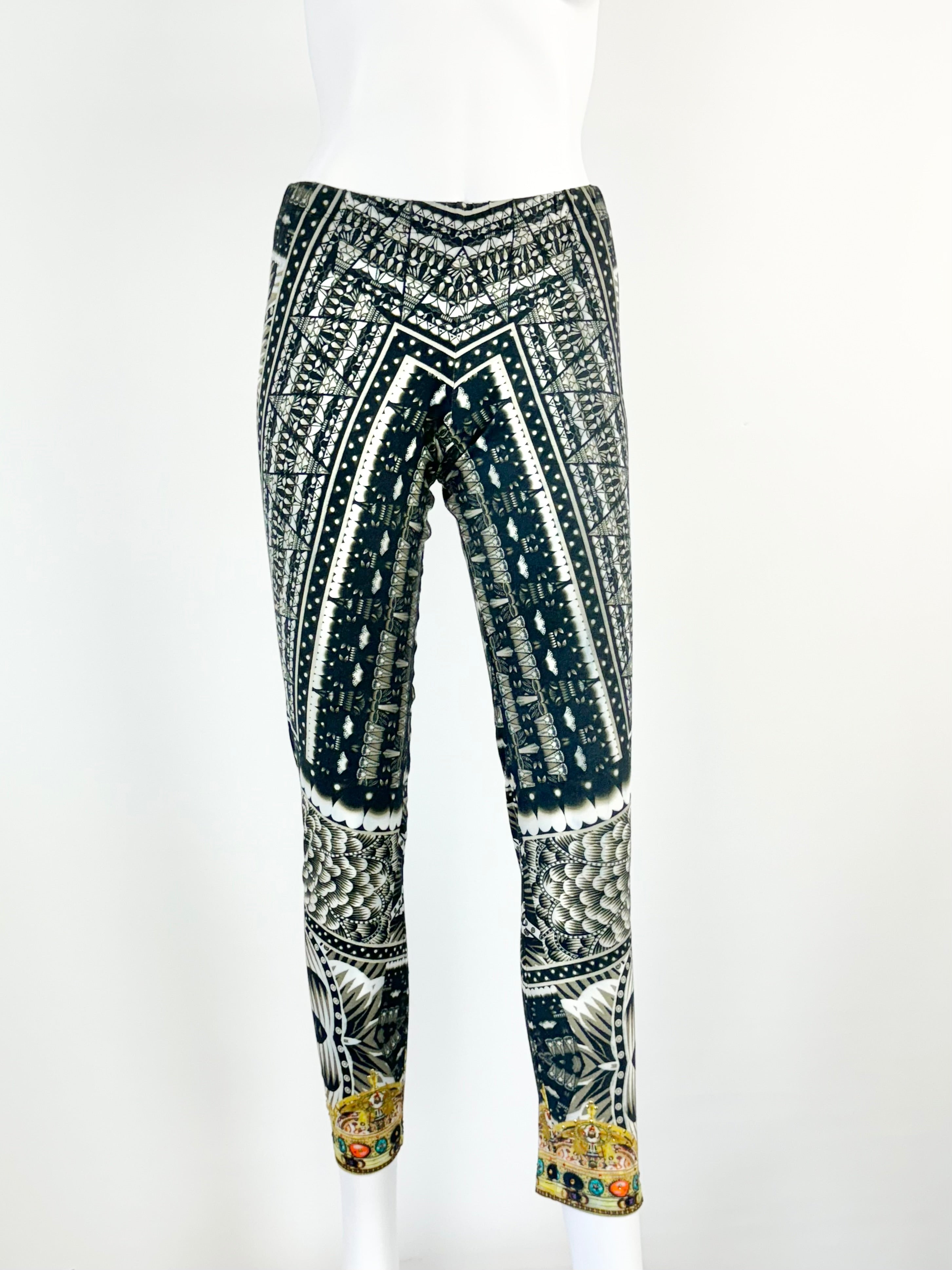 Camilla Black Patterned Leggings - AU8/10