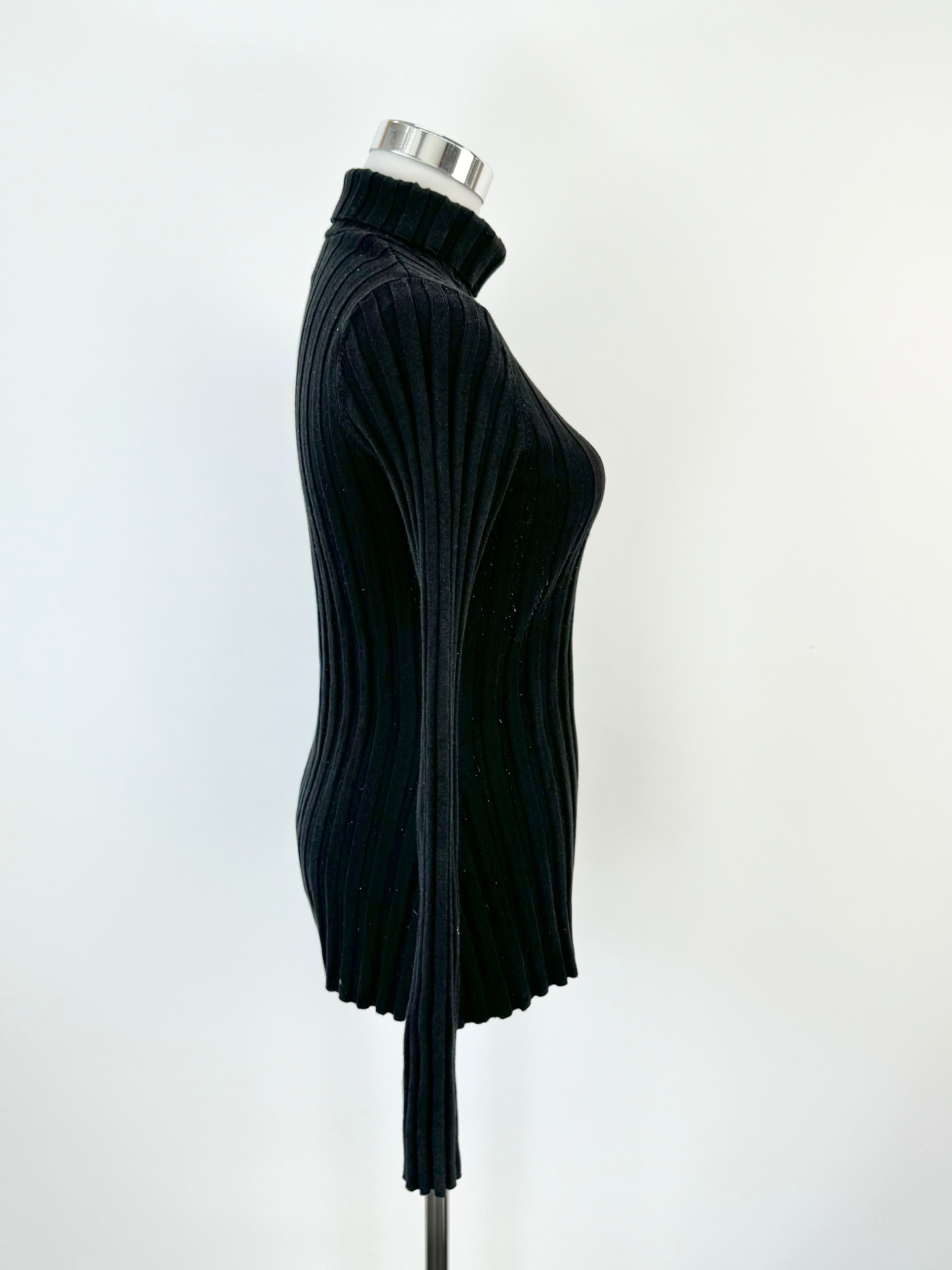 Aje Black Rib Knit Turtleneck - AU8/10