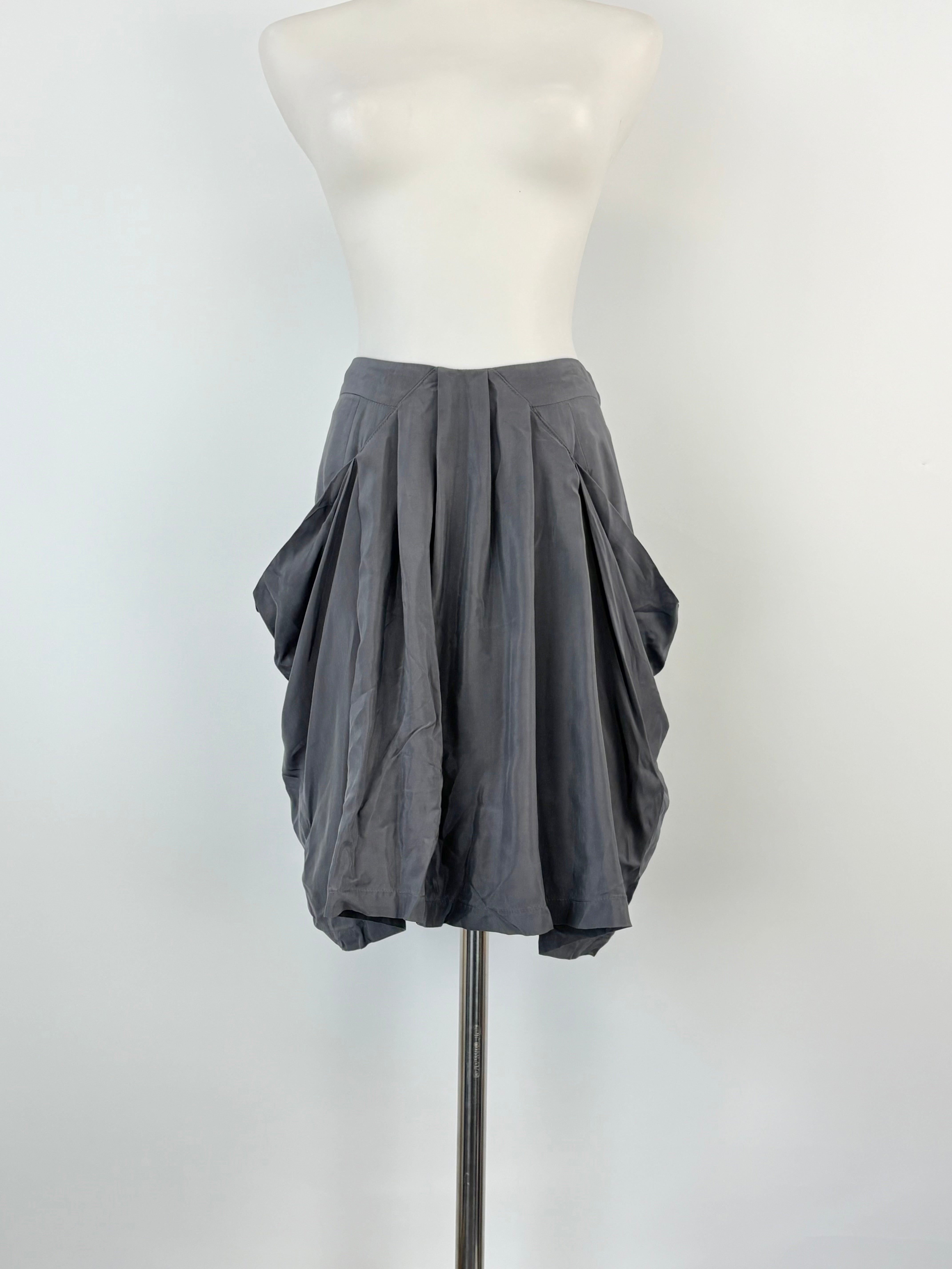 Reiss Grey Satin 'Bambi' Mini Skirt - AU6/8