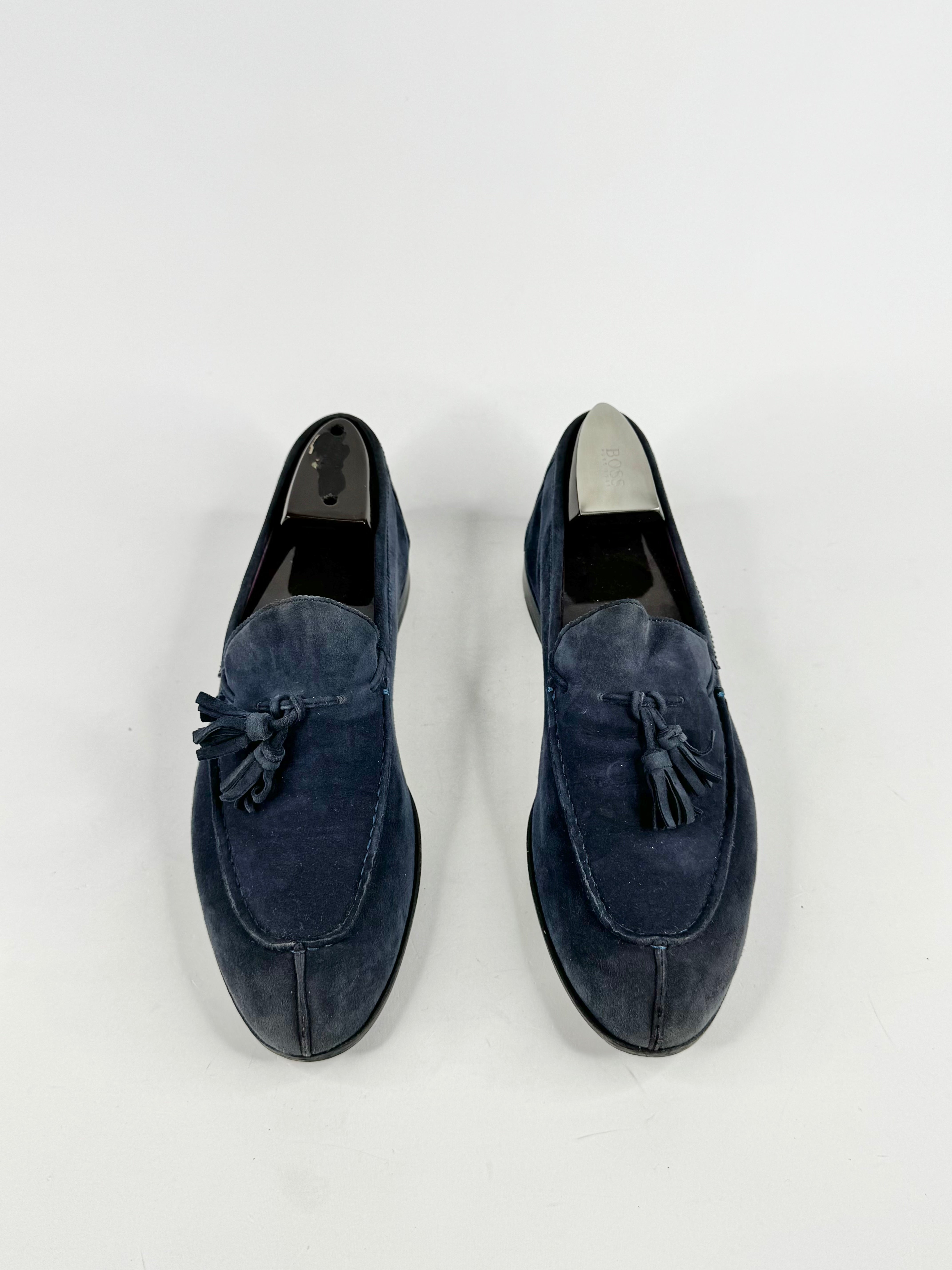 Boss by Hugo Boss Soft Navy Blue Suede Loafers - EU40