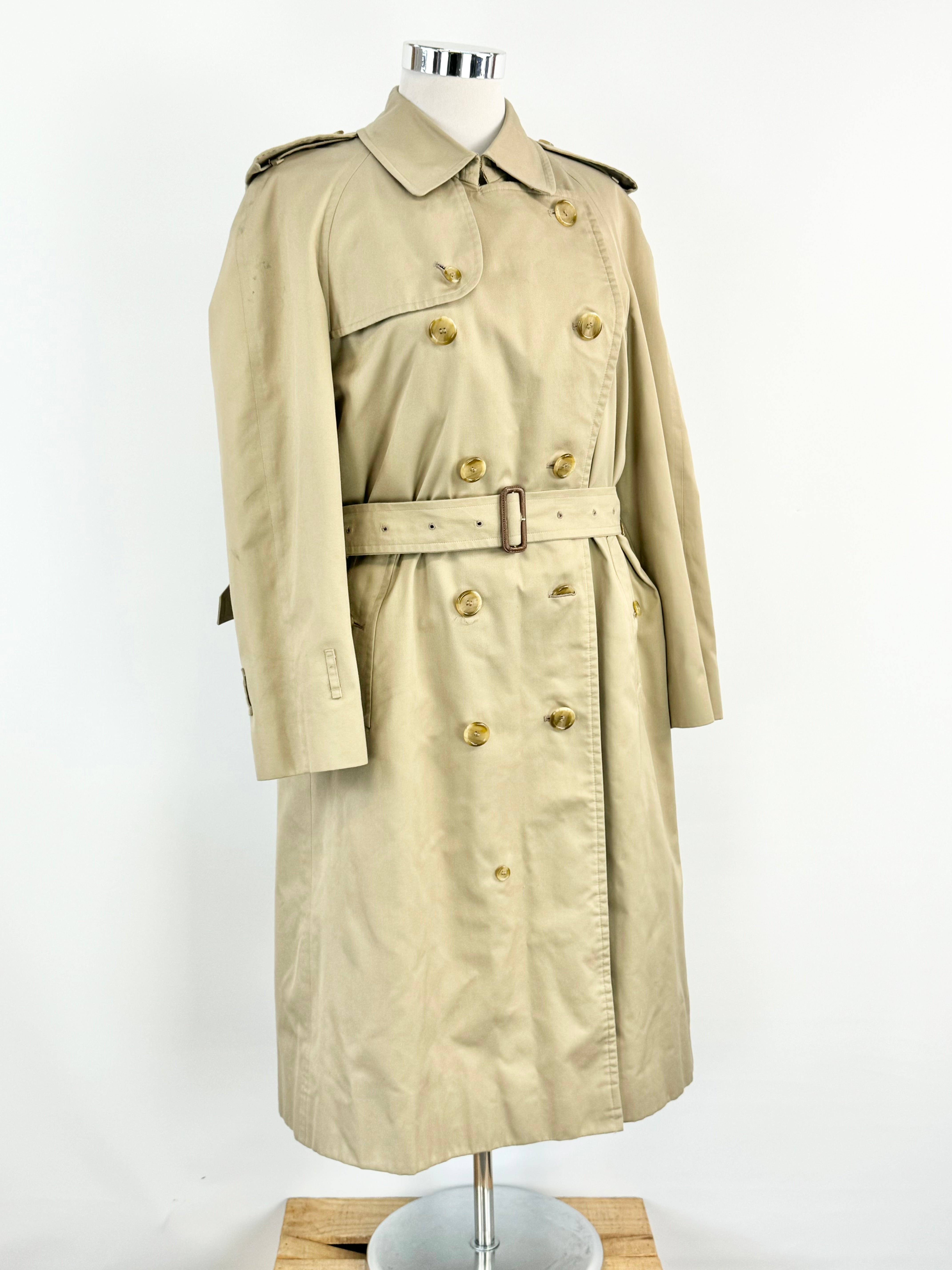 Vintage Burberrys Beige Wool Lined Trench Coat - AU14