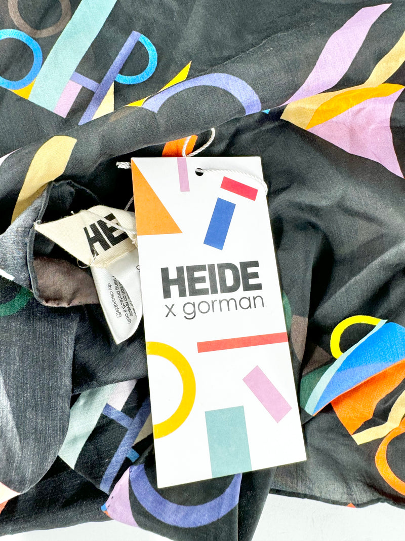 Gorman x Heide Black Silk & Cotton Scarf NWT