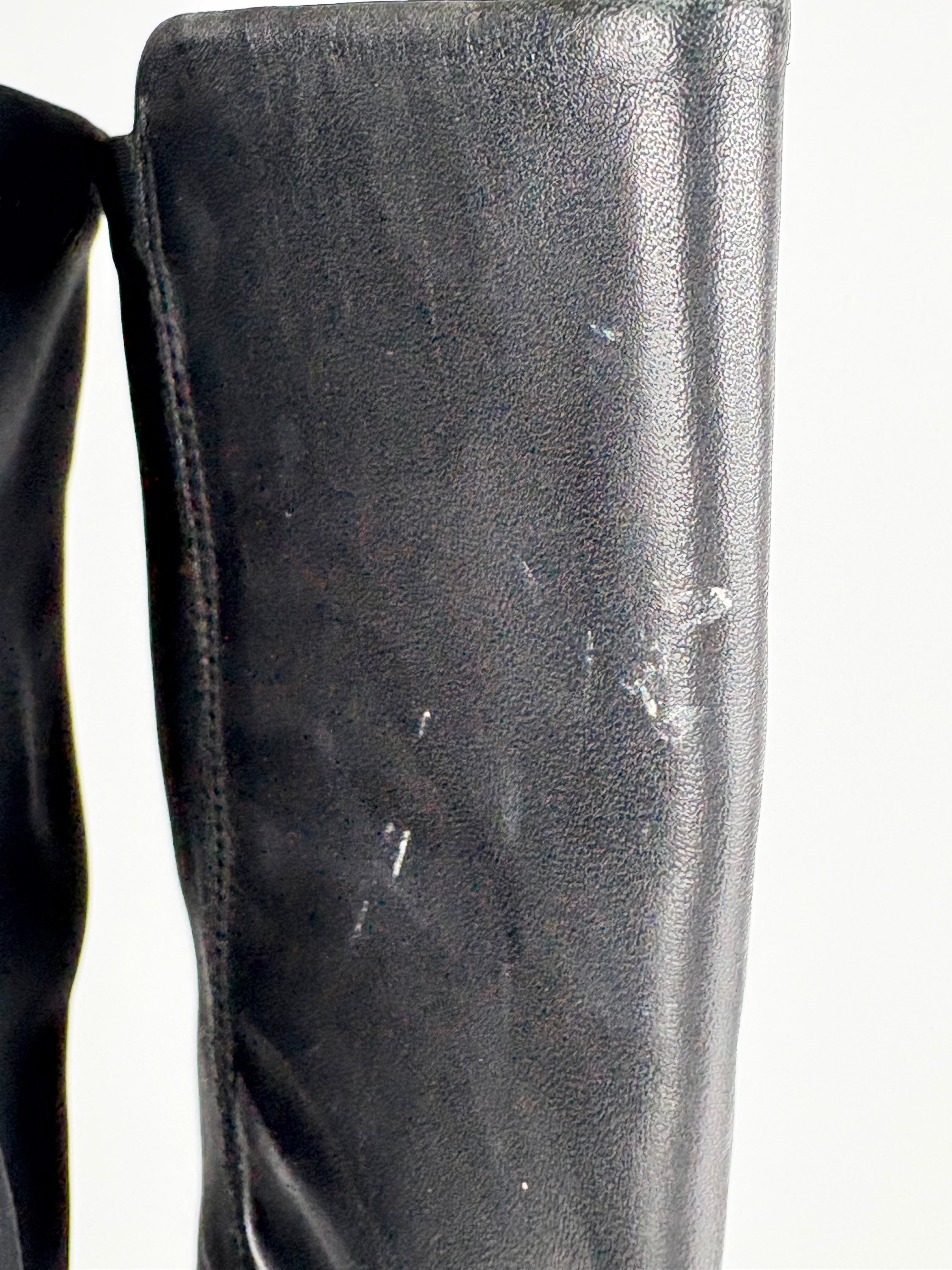 Milana Black Leather & Neoprene Riding Boots - EU41