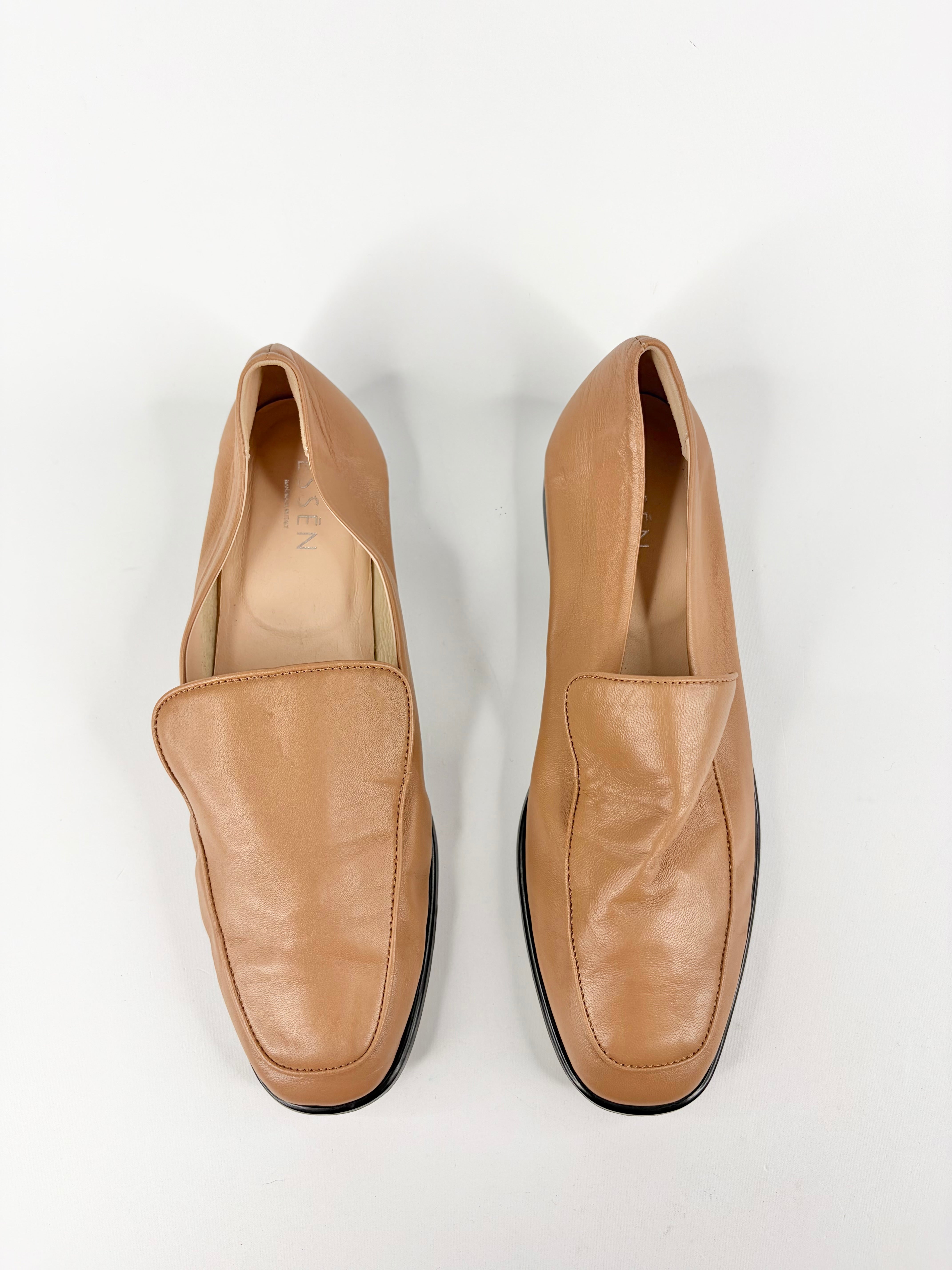 Essen Eggshell Leather Loafers - EU39