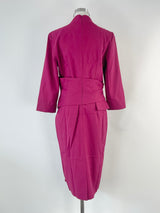 The Fold Bordeaux Wool-Blend 'Arlington' Midi Dress - AU10/12