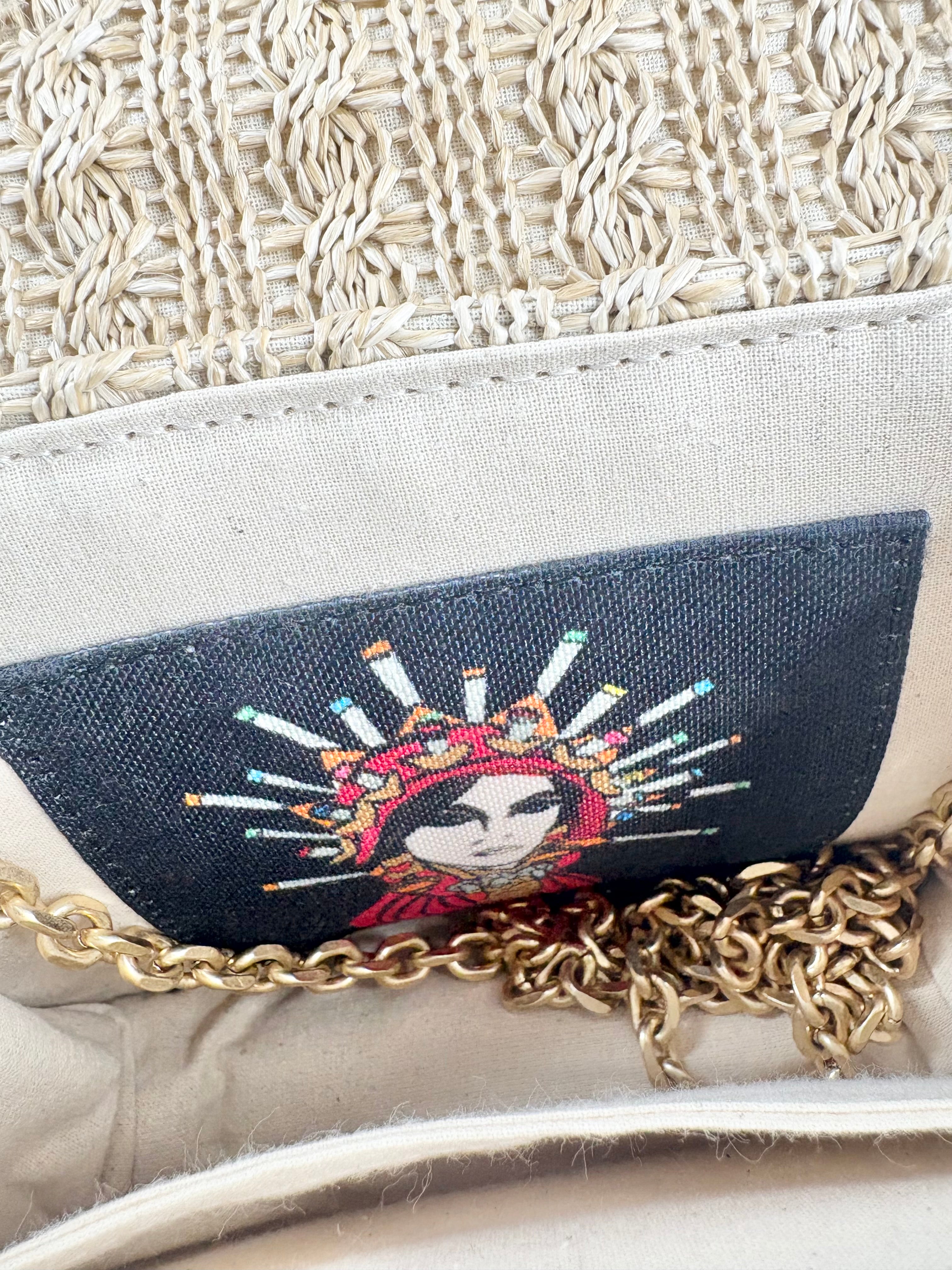 Kooreloo Raffia & Gold Toned 'Finesse' Shoulder Bag