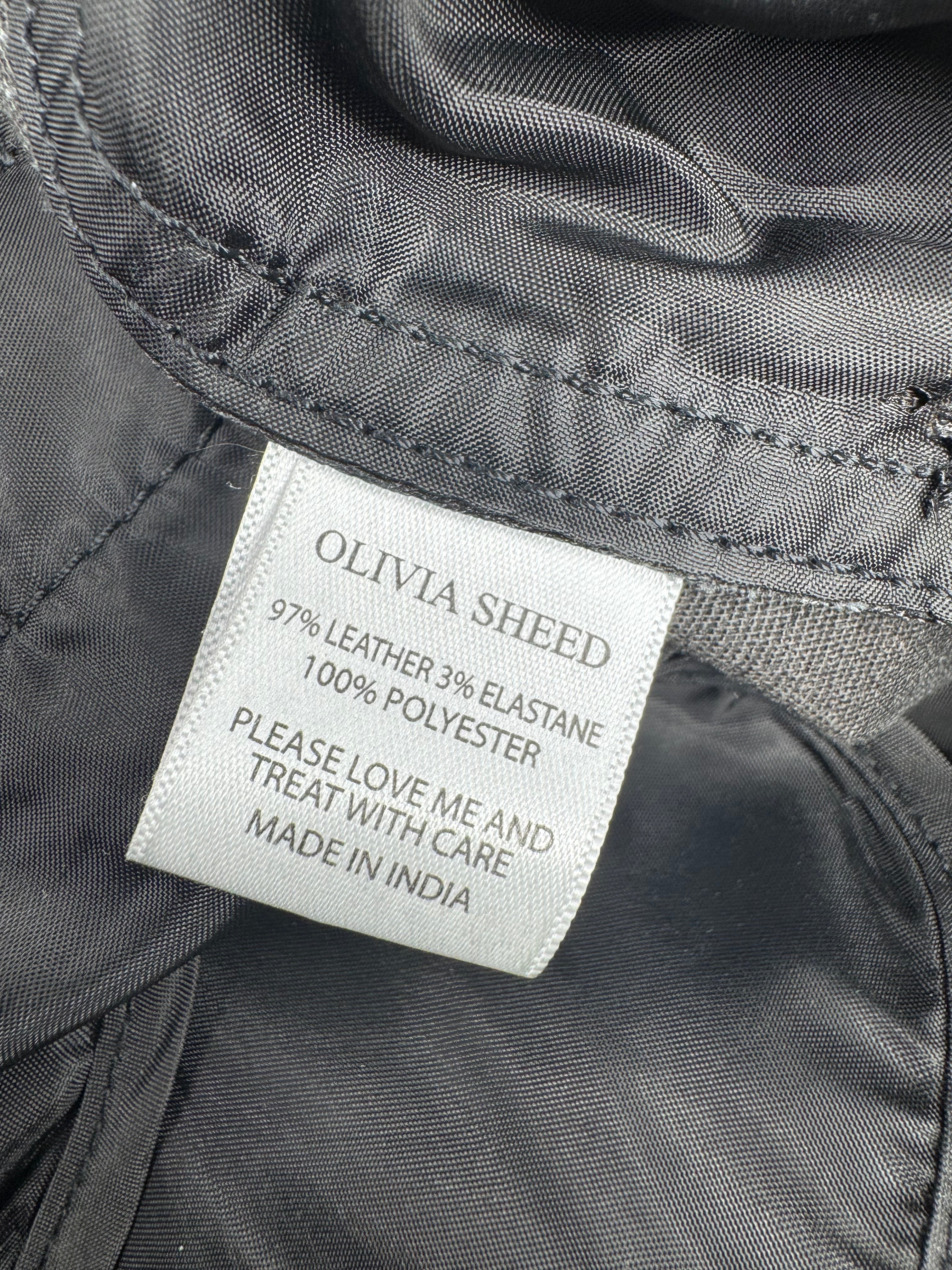 Olivia Sheed Black Stretch Leather 'Boyfriend' Pants - AU12