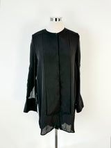 Arthur Galan Black Long Sleeve Silk Dress - AU14