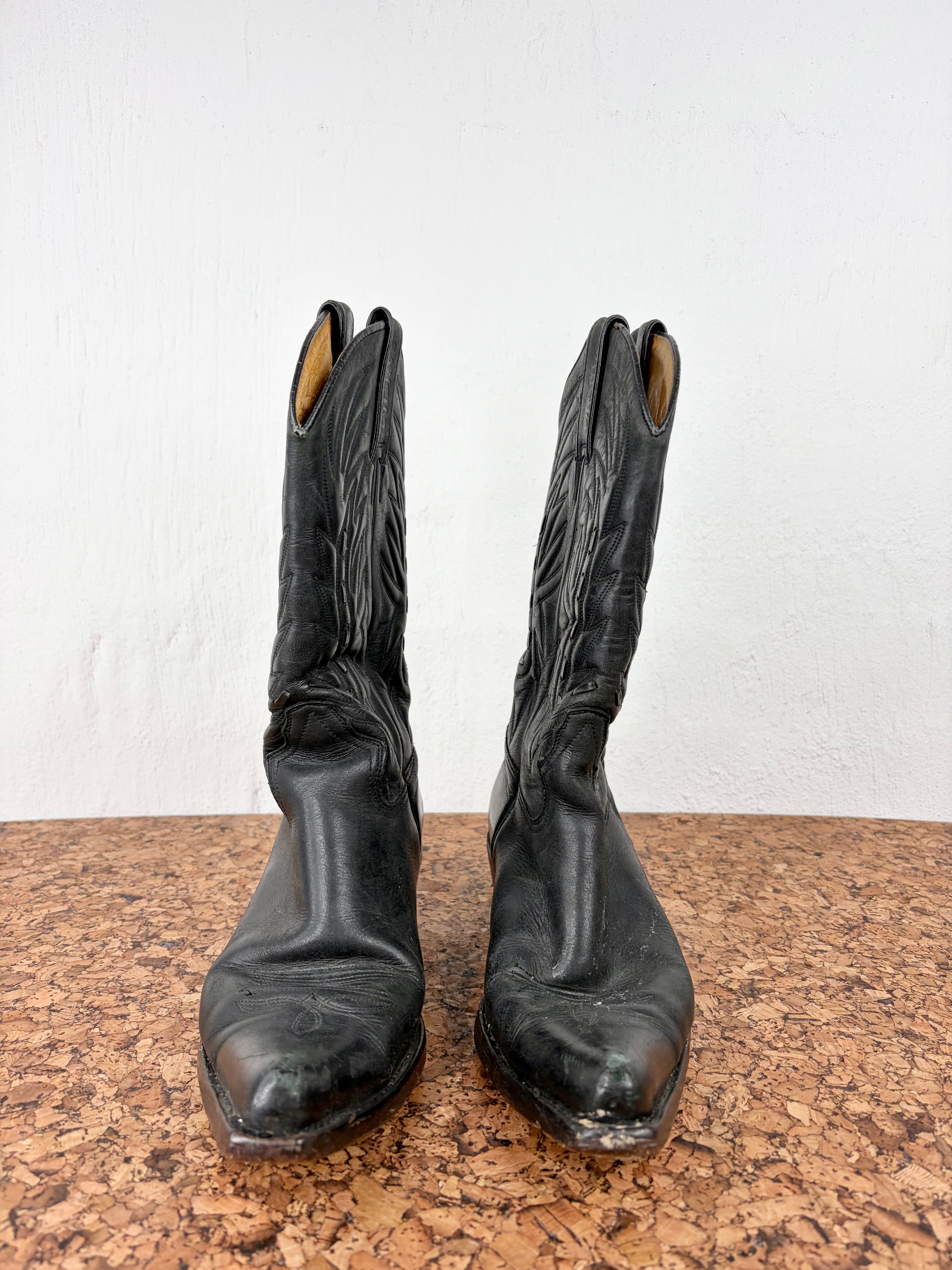 Vintage Sancho Black Cowboy Boots - EU38