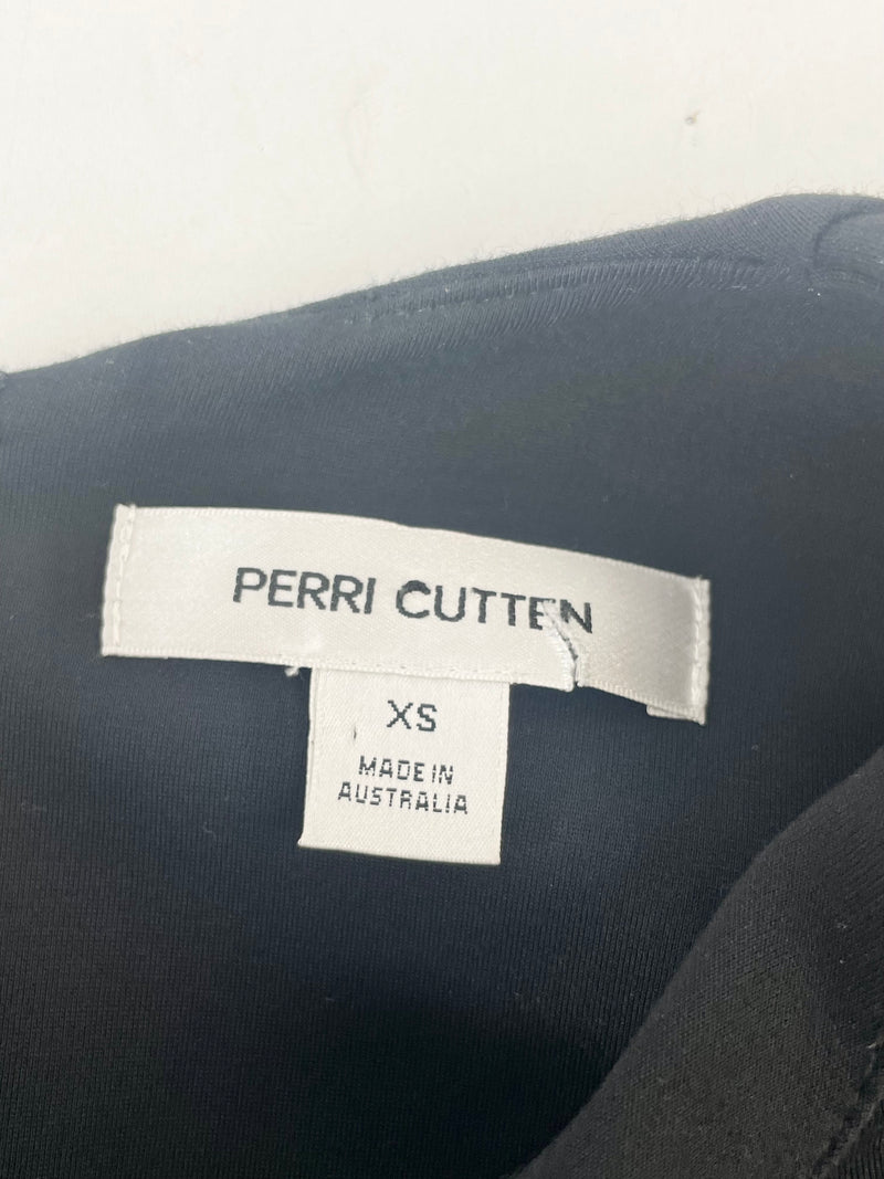 Perri Cutten Black Short Sleeve Shift Dress - XS
