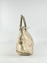 Sambag Grained Beige Camouflage Patterned Handbag