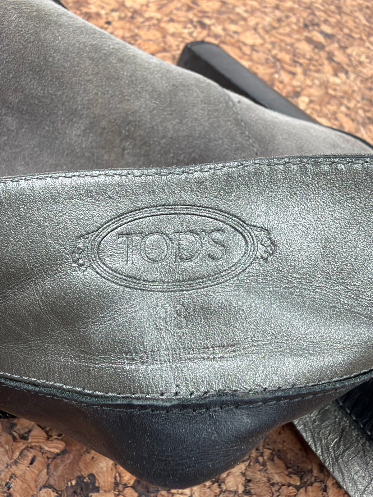 Tod’s Grey Suede Heeled Ankle Boots - EU38