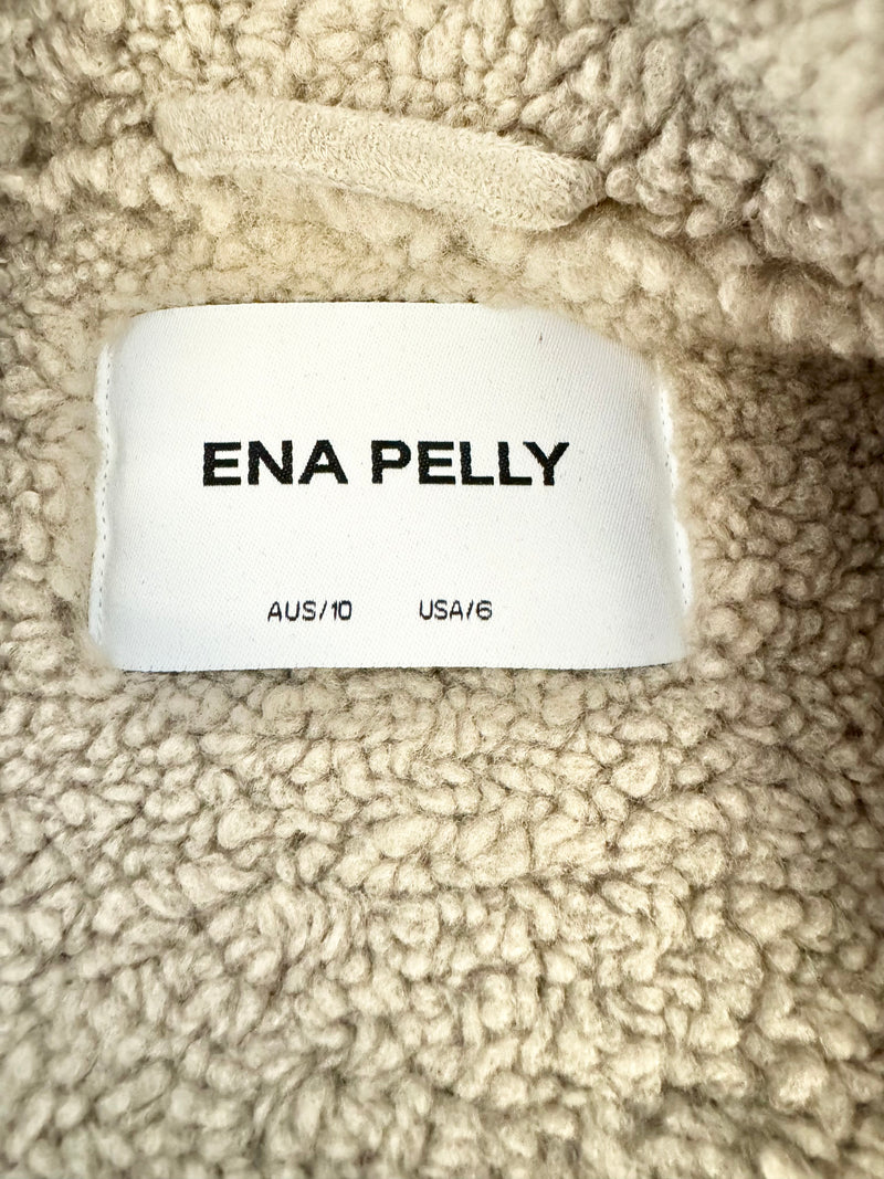 Ena Pelly Taupe Faux Fur Vest - AU10