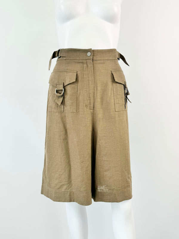 Zimmermann Khaki Linen Shorts - AU10