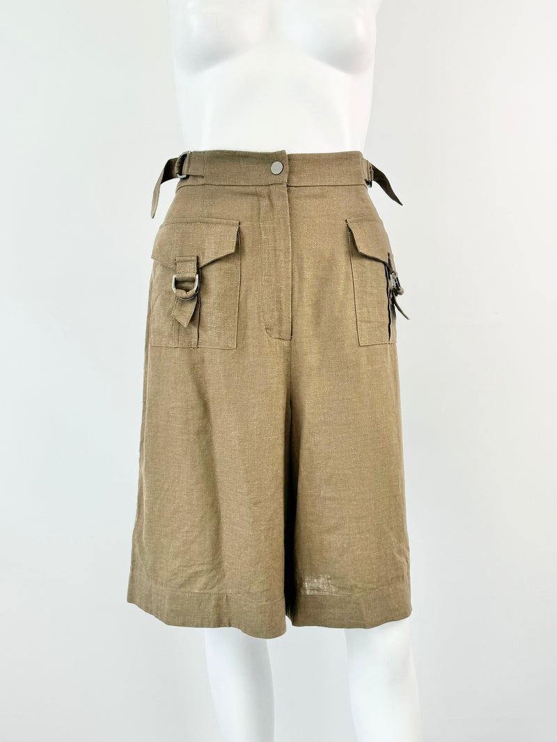 Zimmermann Khaki Linen Shorts - AU10