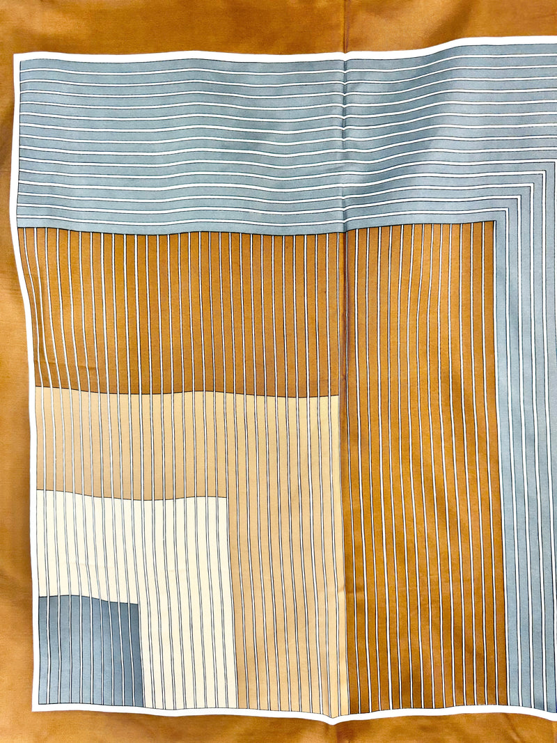 Vintage Jaeger London Silk Block Patterned Scarf