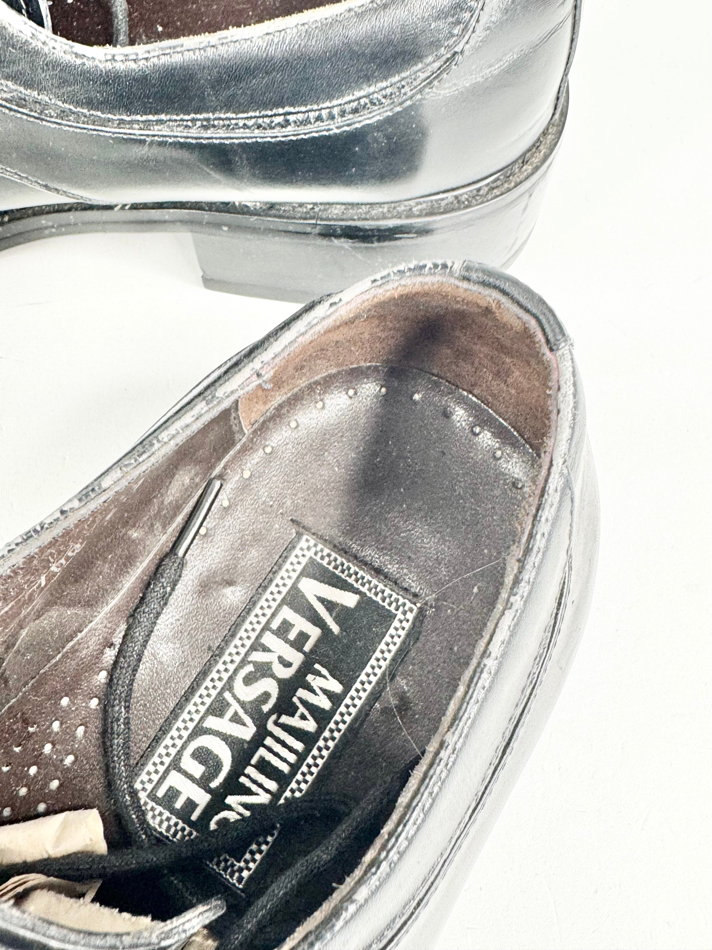 Vintage 'Versage' Black Lace Up Shoes - 25.5