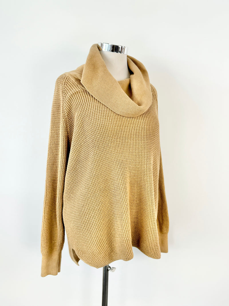 Michael by Michael Kors Bronze Cotton Blend Turtleneck - AU12/14