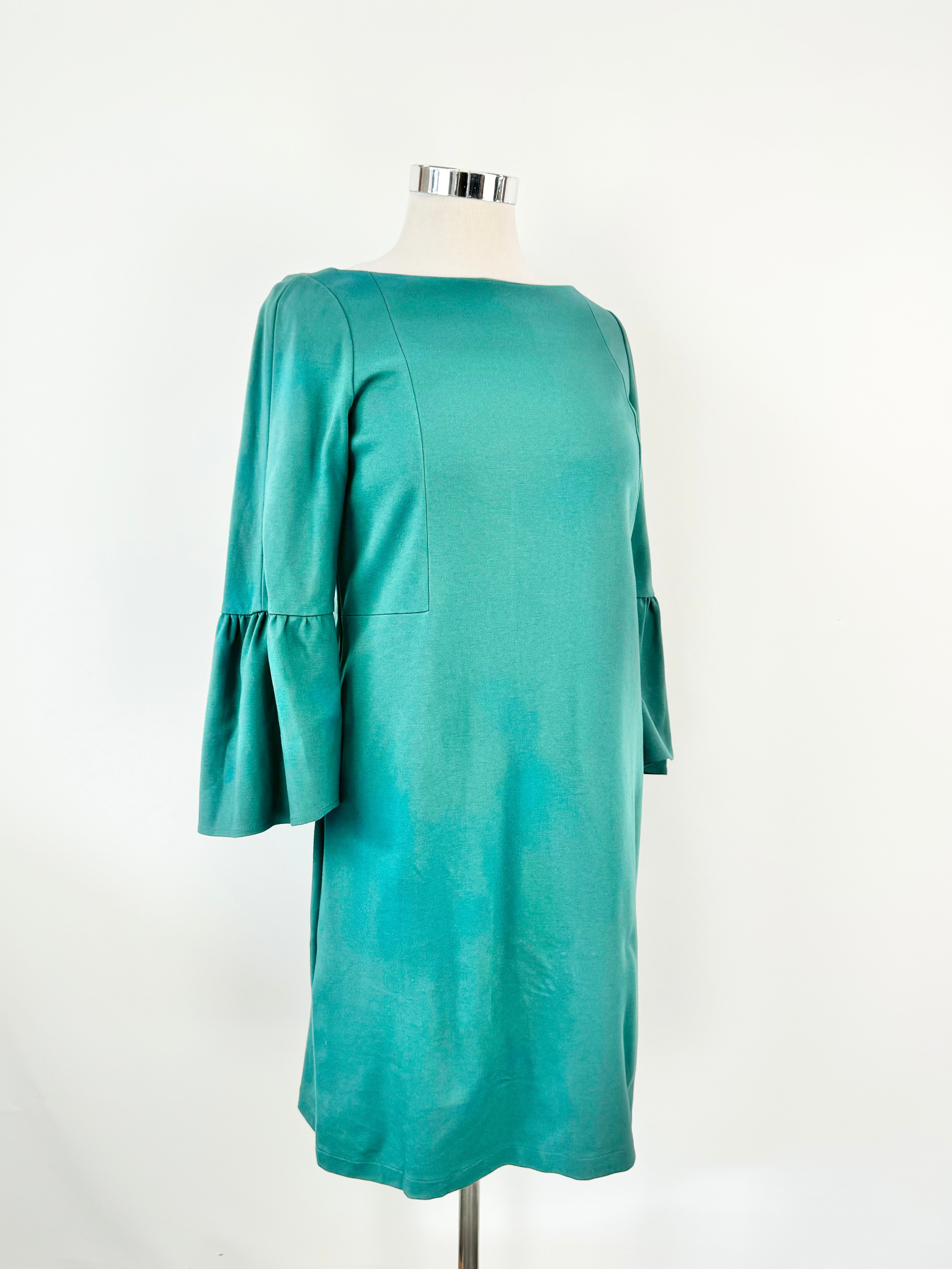 Lafayette 148 Teal Bell Sleeve Dress - AU12