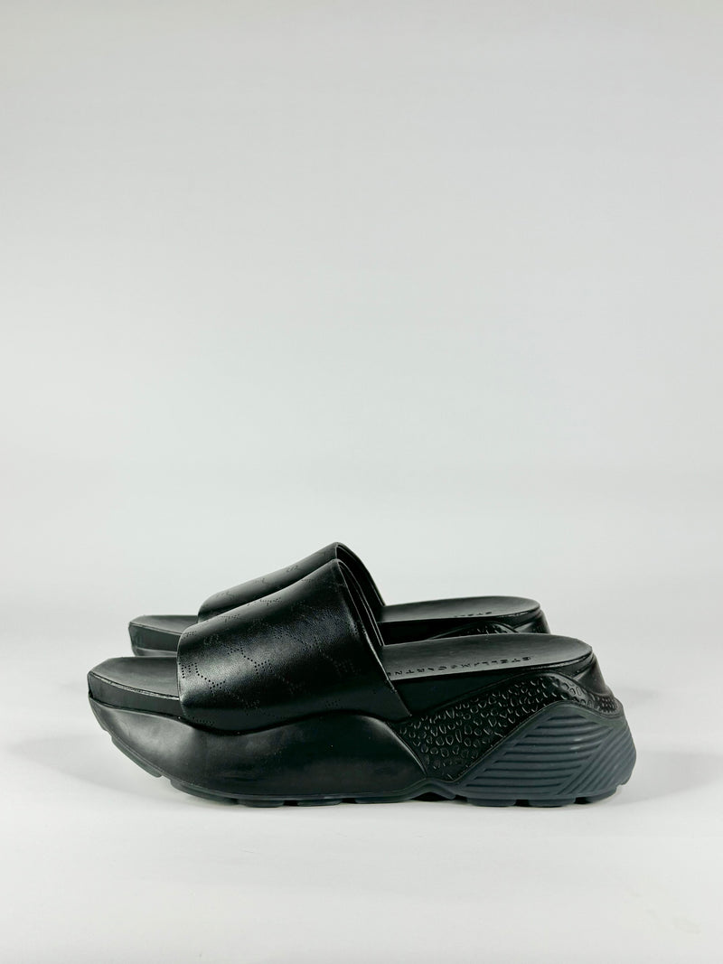 Stella McCartney Black Chunky Sole Slides - EU39