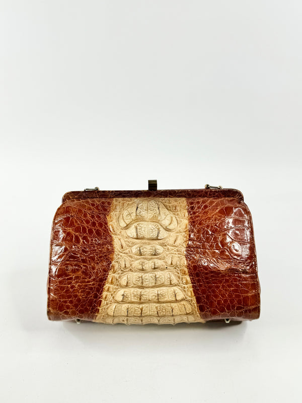 Vintage Han Som Crocodile Leather Handbag