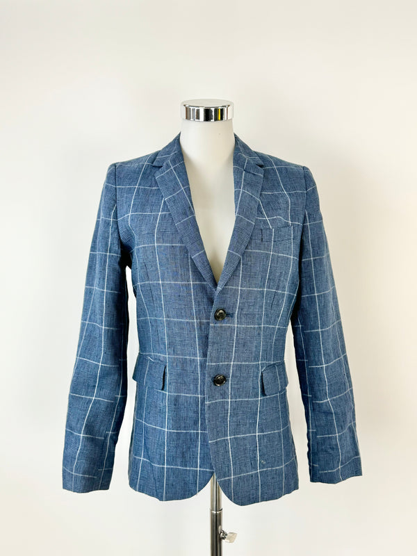 Calvin Klein Aegan Blue Prince of Wales Check Blazer - S