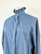 State of Georgia Blue Pleat-Collar Long Sleeve Shirt - AU6