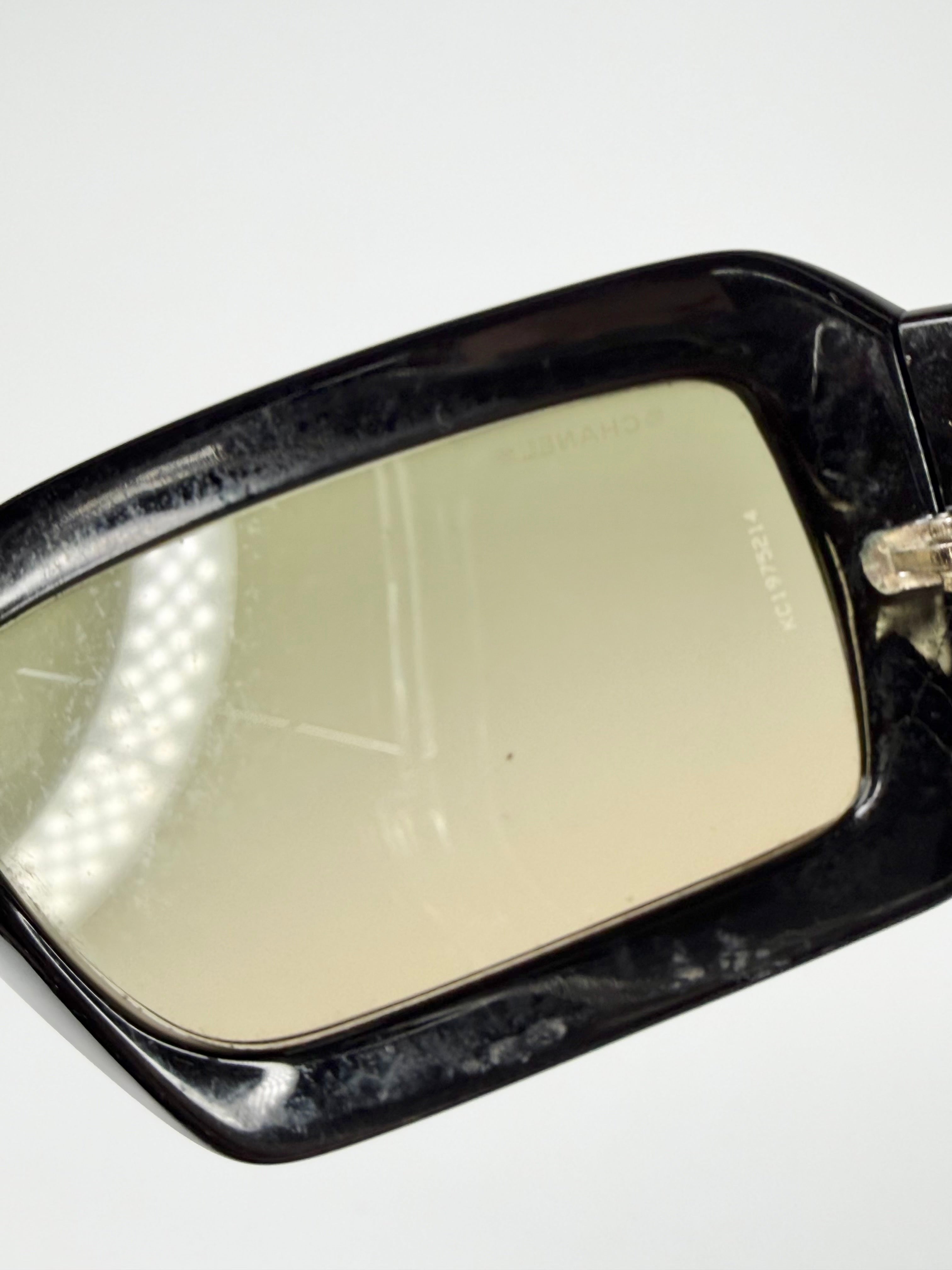 Chanel Mother of Pearl Detail Black Sunglasses