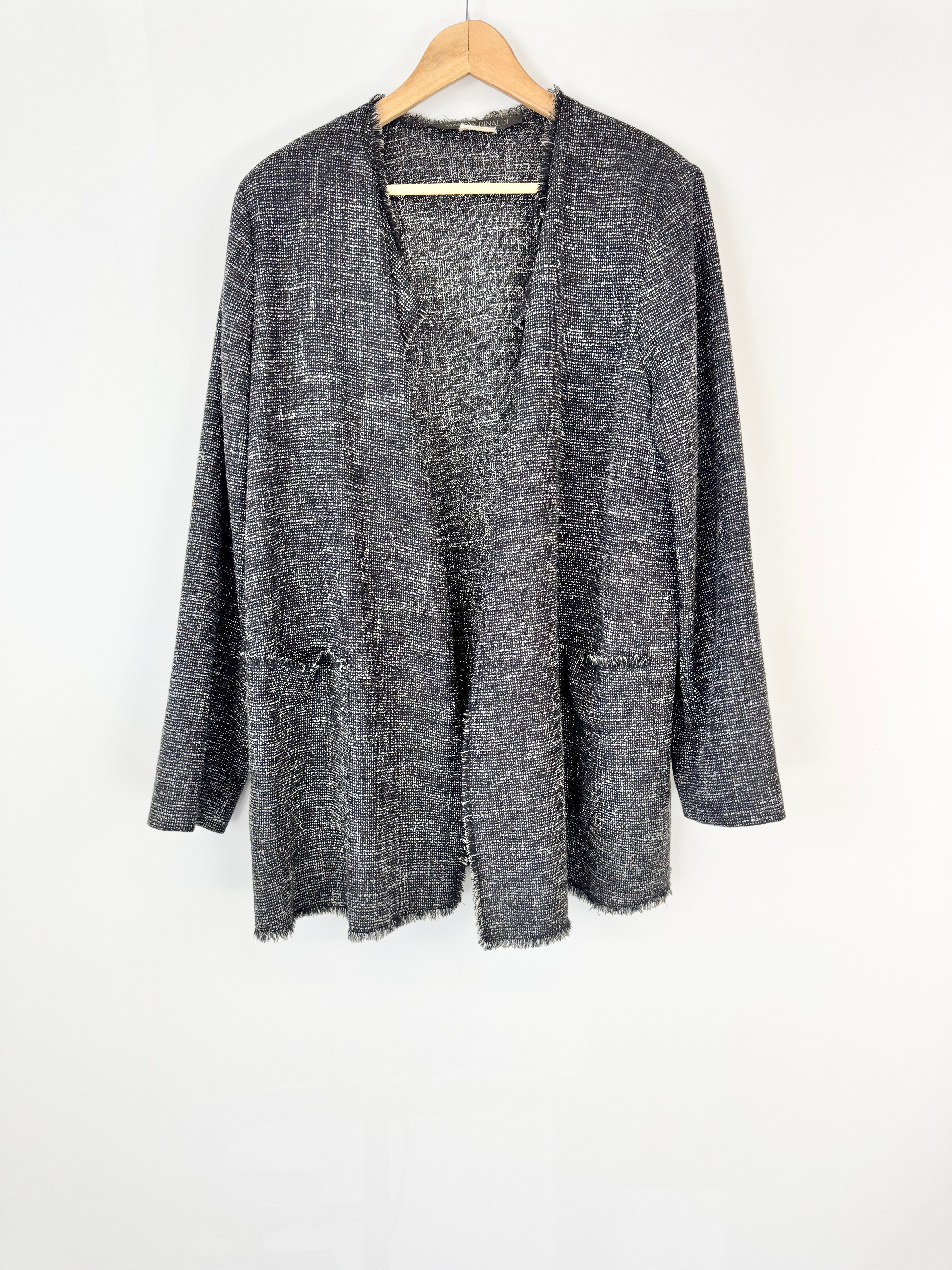 Marina Rinaldi Black & White Open Cardigan - AU12/14/16