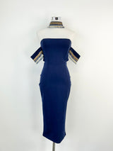 Elyia the Label Navy Blue Gold Embellished Midi Dress - AU6