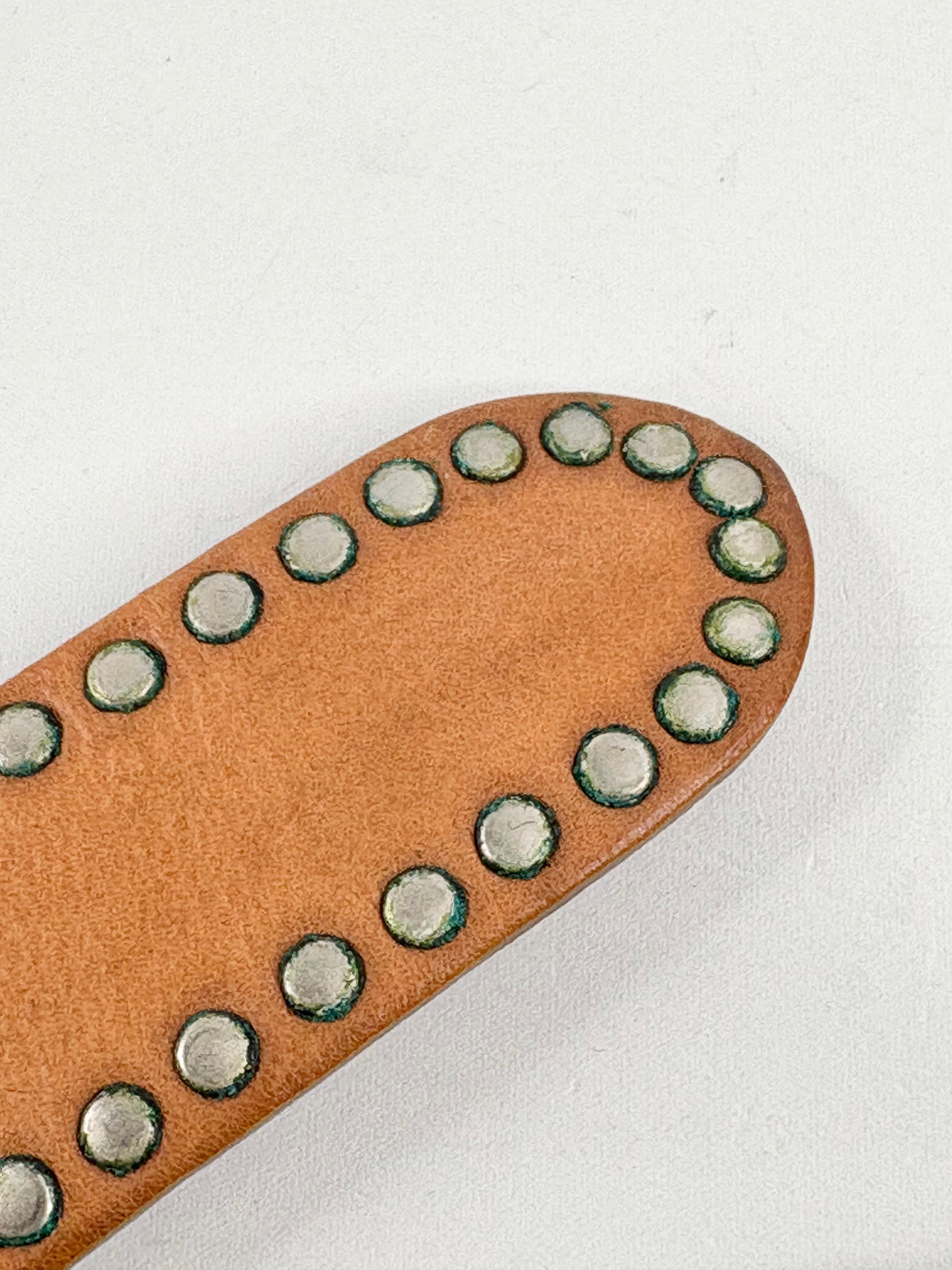 Vintage Nanni Leather & Brass Shingled Belt