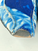 Brando Blue 'Calispo' Ponyfur Leather Slip Ons - EU42