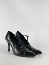 Vintage Giorgio Armani Black Pointed Toe Mary Janes - EU39.5