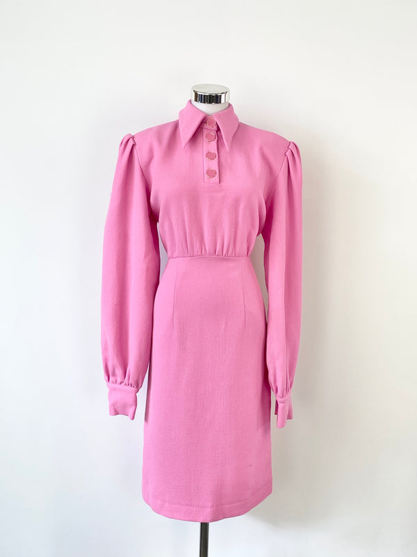 Rowen Rose Uniform Pink Puff Sleeved Mini Dress - AU8
