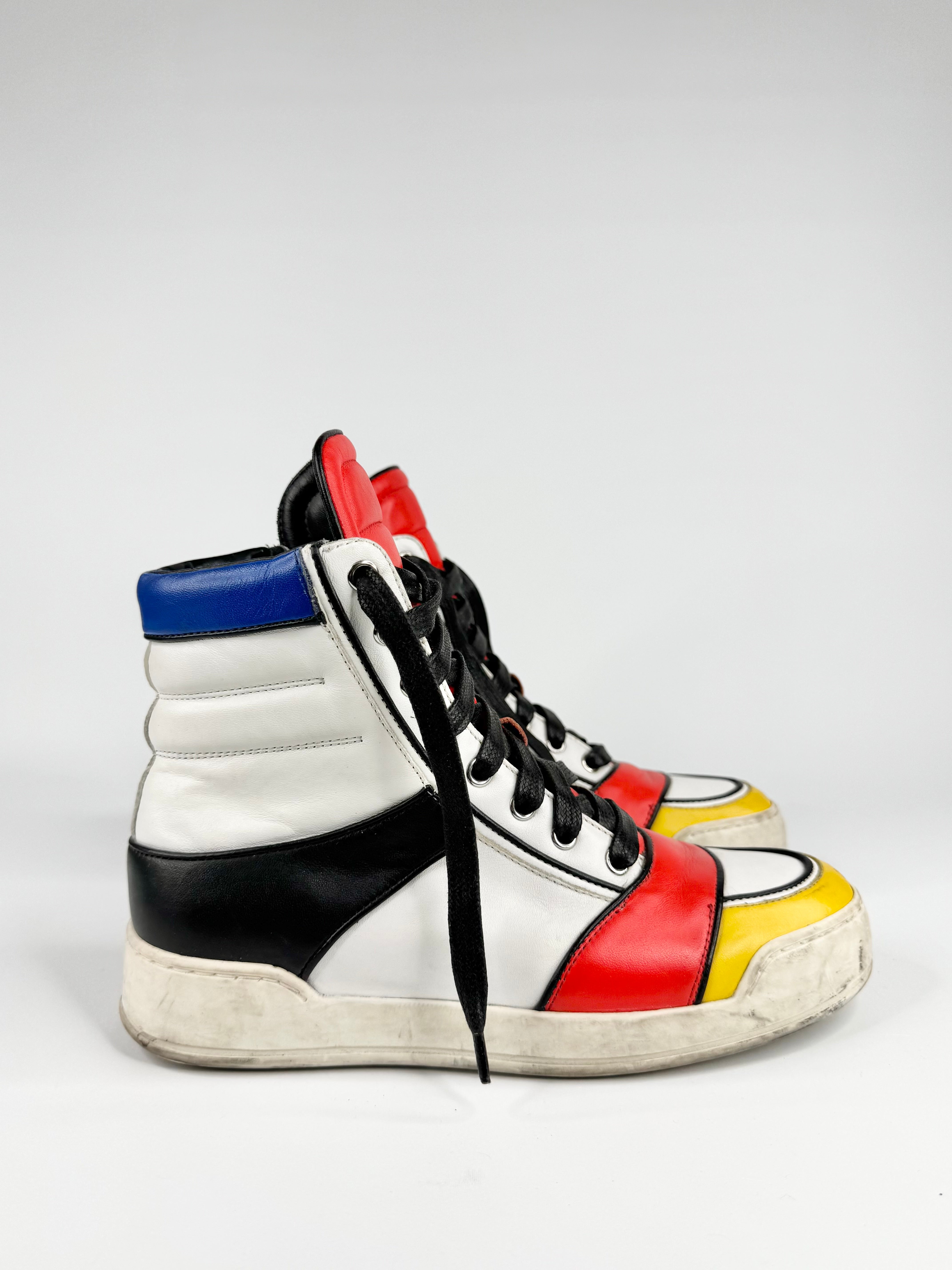 Balmain 2010 era High Top Statement Leather Sneakers - EU36