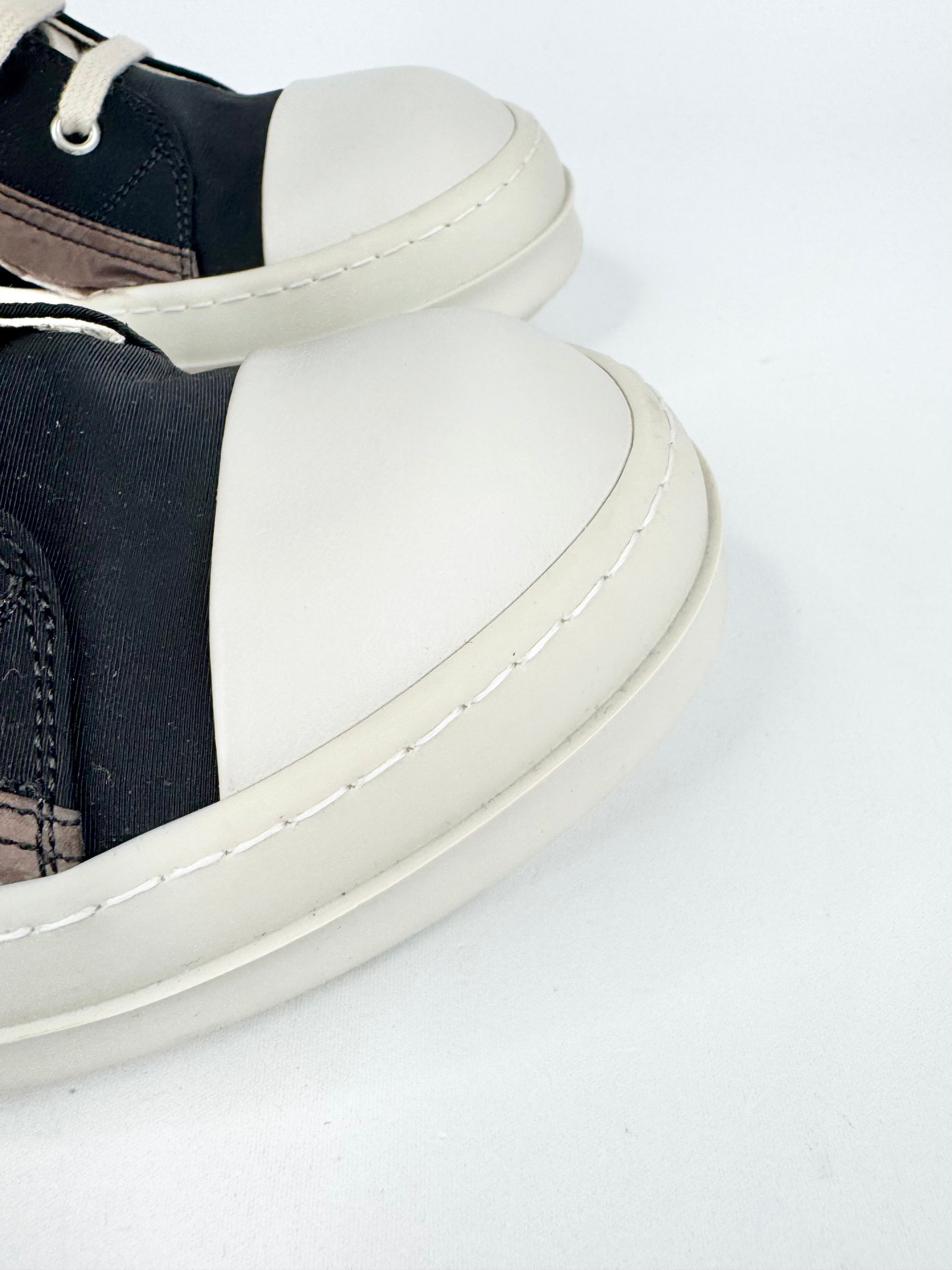 Rick Owens Drkshdw Black & White Ruffle Trim Ramones - EU41