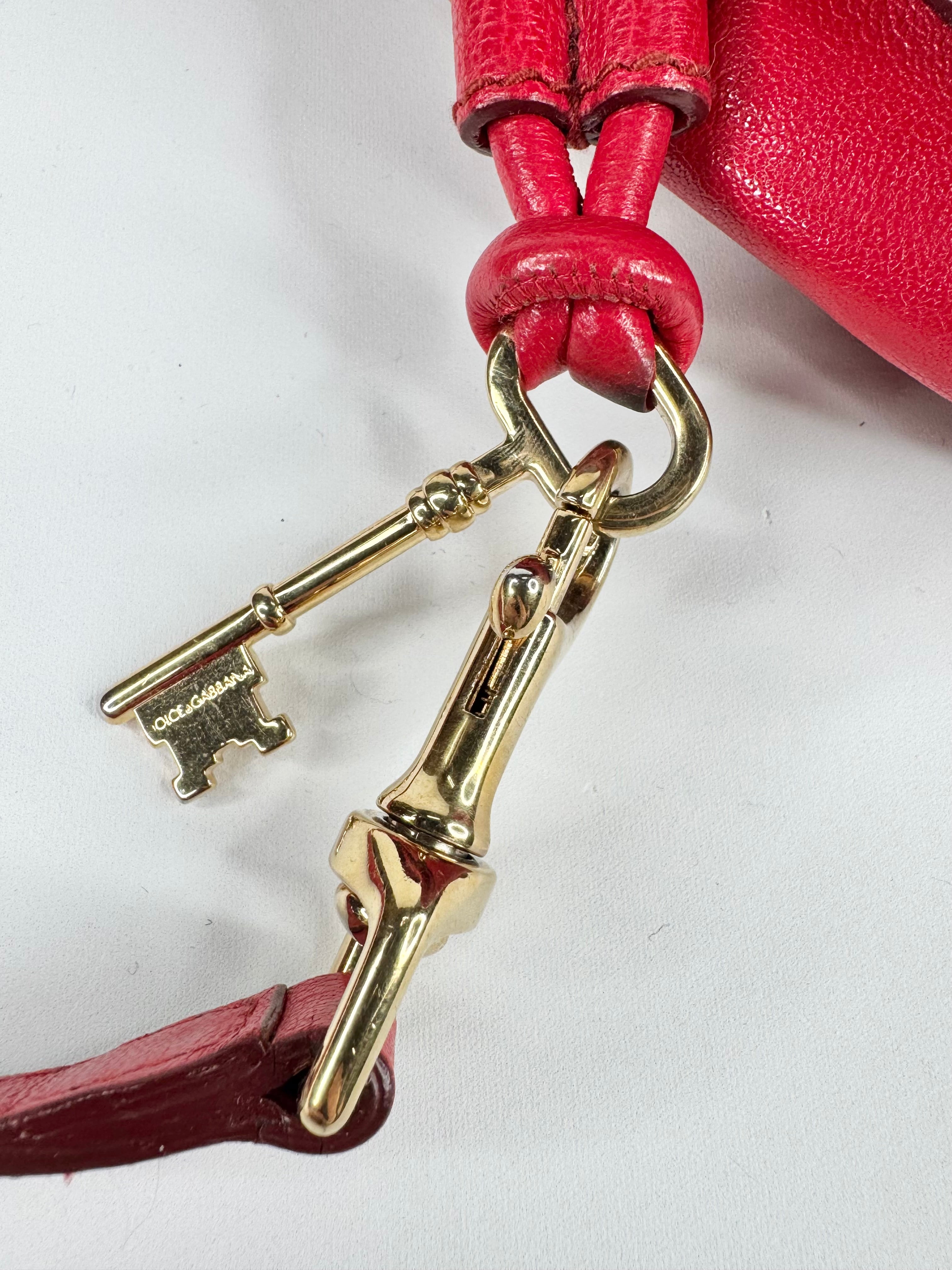 Dolce & Gabbana Red Leather Top Handle Handbag