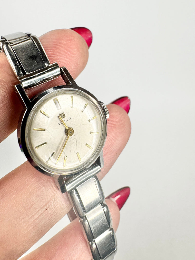 Vintage 1970s Silver Tone Tissot Watch