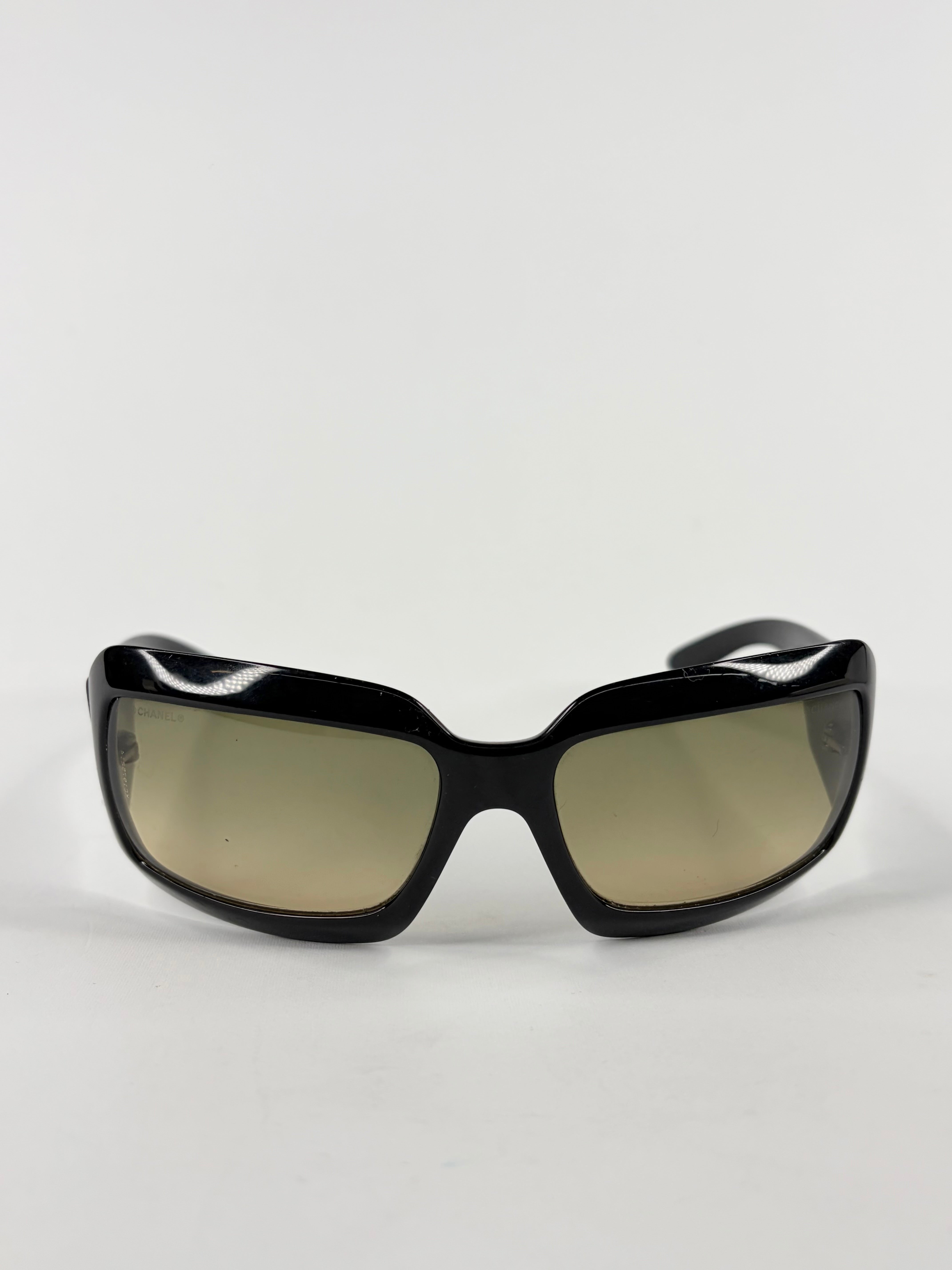 Chanel Mother of Pearl Detail Black Sunglasses