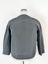 Moschino Cheap & Chic Black Bow Tie Zippered Jacket - AU10