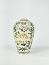 Antique Hand Painted Tall Floral Porcelain Vase